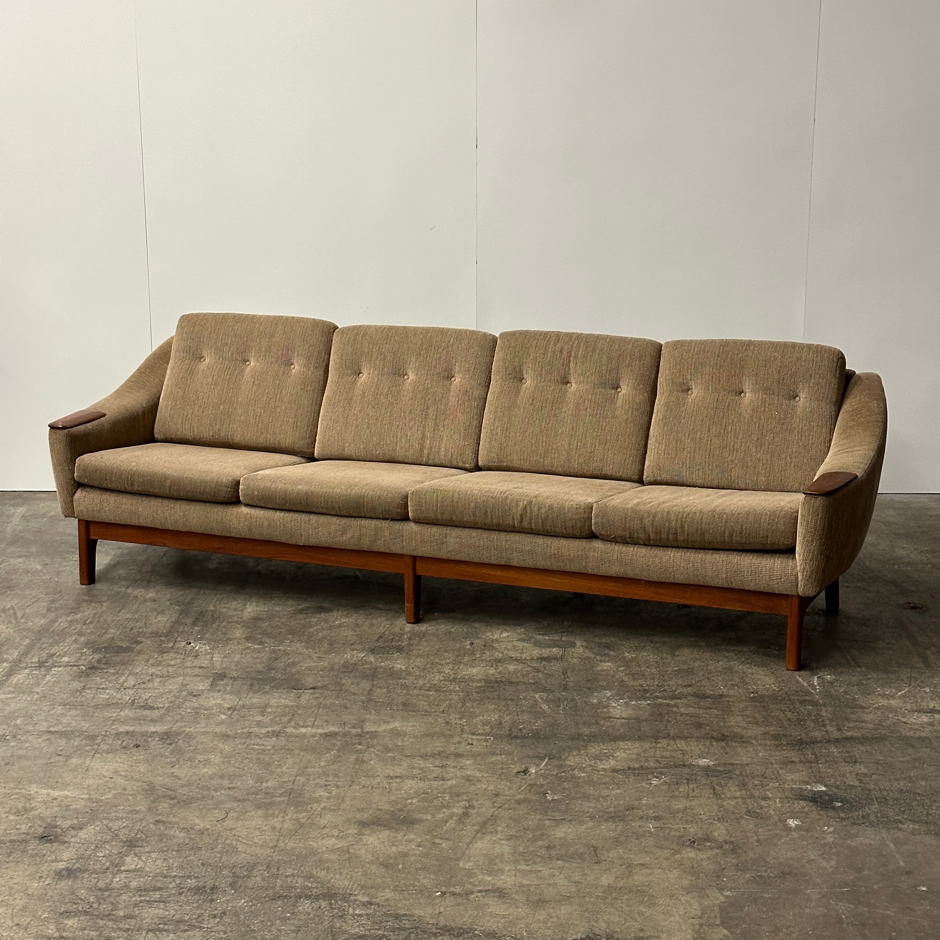 Vintage Teak 4-Seater Sofa by R. Huber