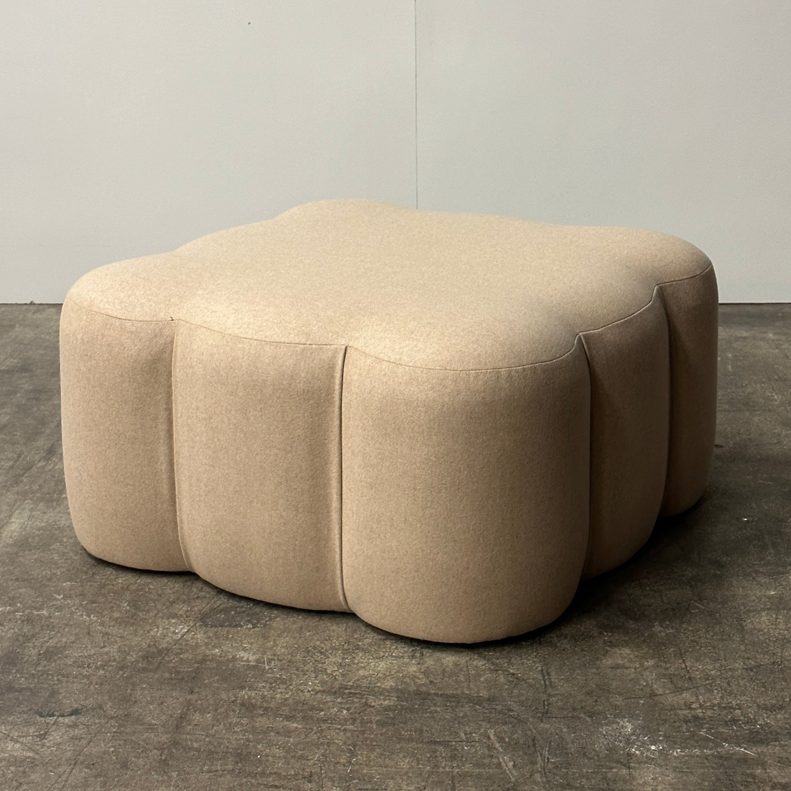 Scalloped Chunky Ottoman in Kvadrat Felt Wool