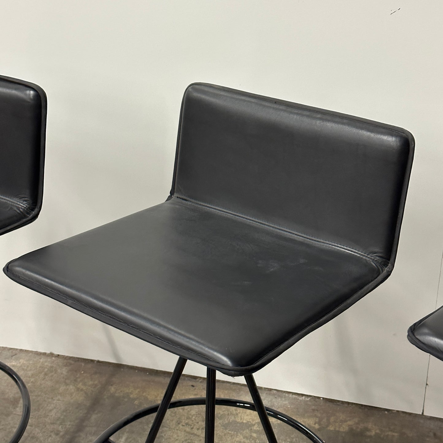 Leather Bar Stools by Alberto Salvati & Ambrogio Tresoldi for Saporiti