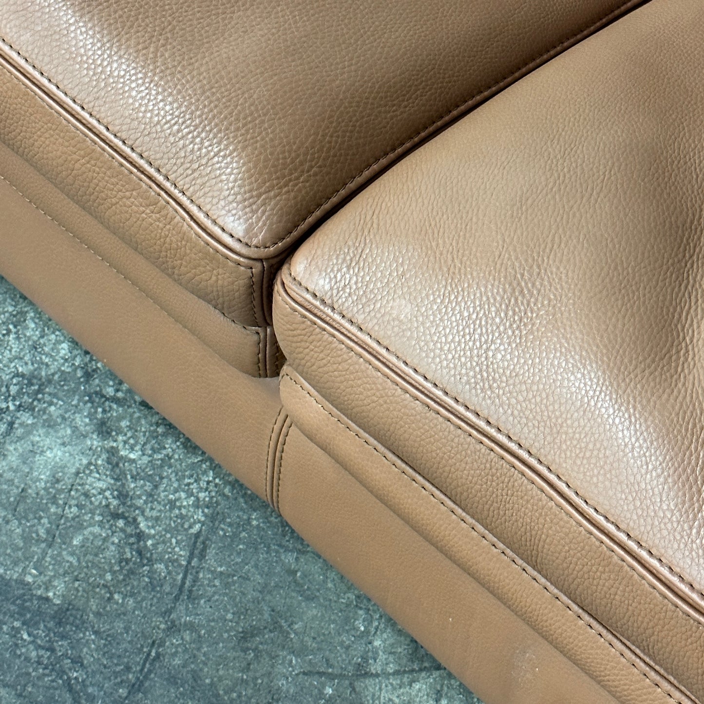 Brown Leather Sofa by Roche Bobois