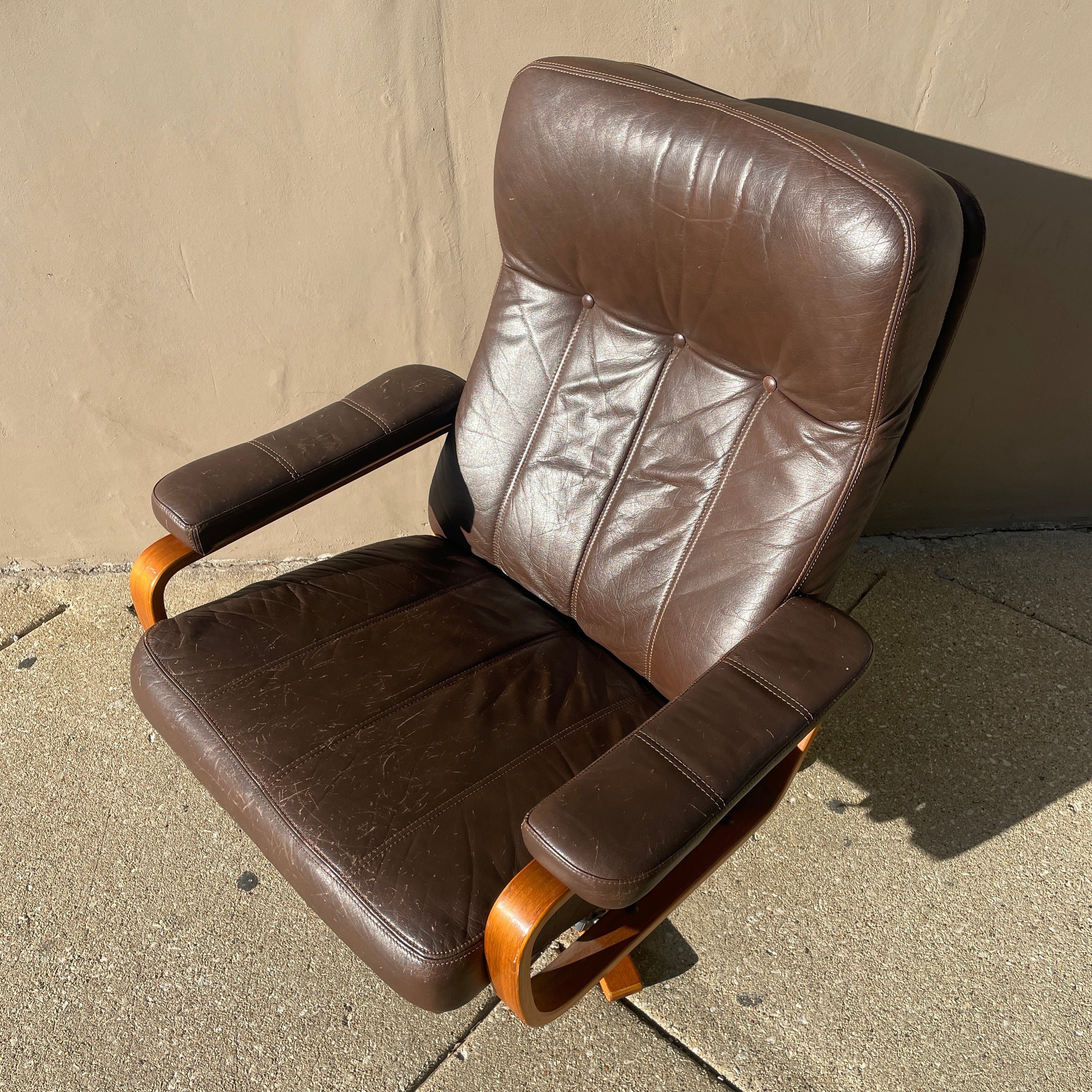 Leather Reclining Lounge Chair by Skippers Møbler