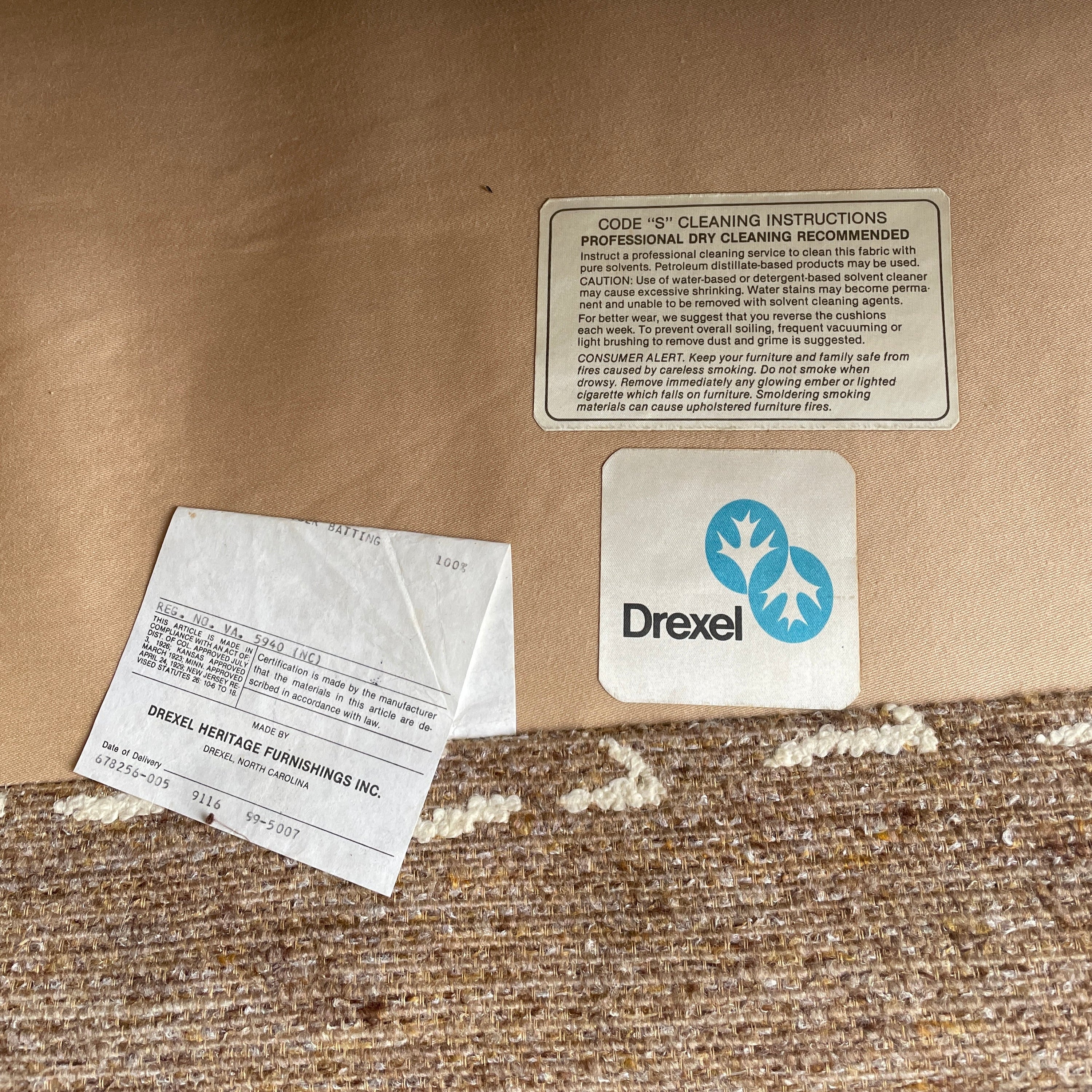 4-Piece Drexel Heritage Modular Sectional in Wool Southwestern Upholstery