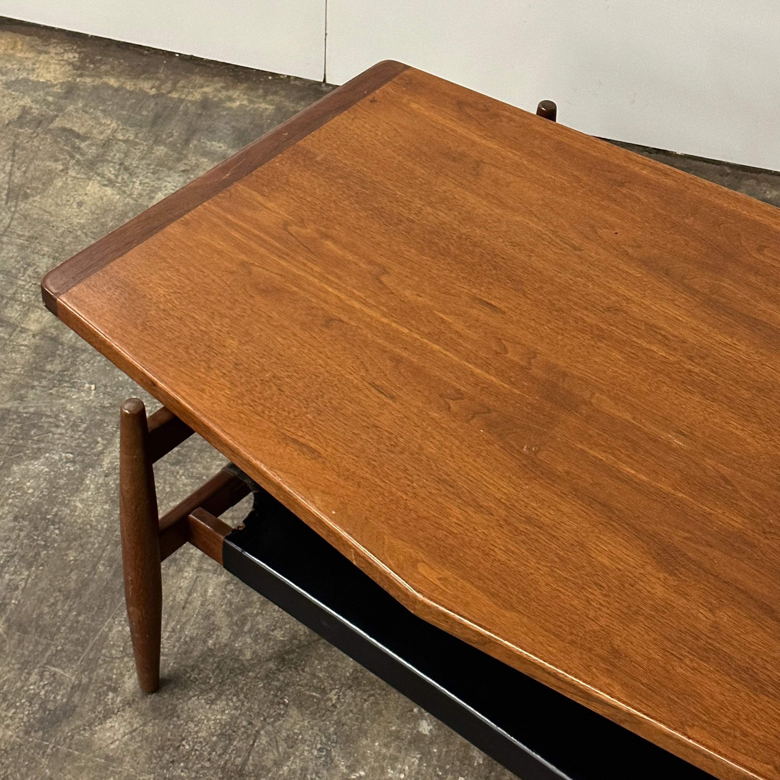 Wood and Vinyl Coffee Table by Jens Risom