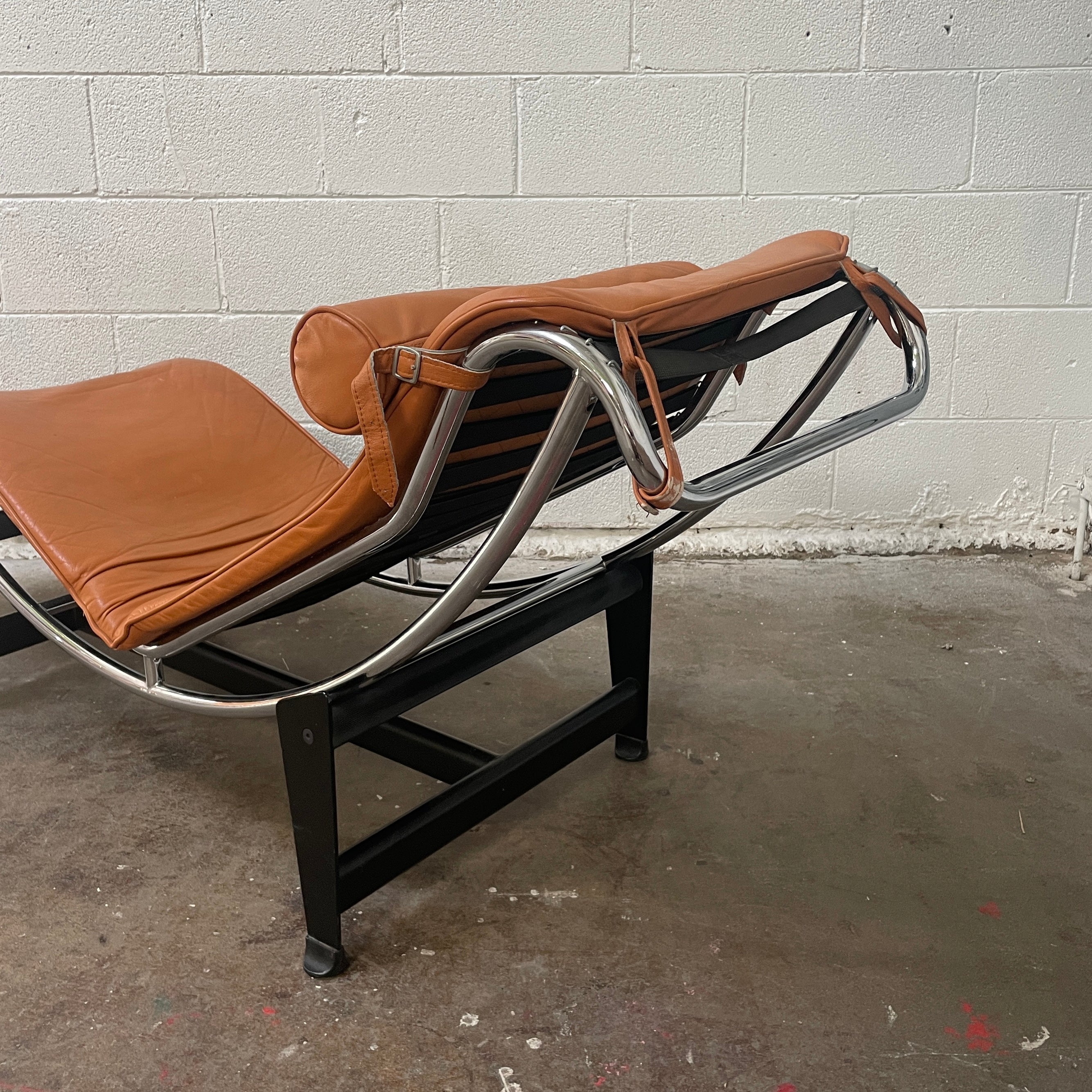 Leather LC4 Style Chaise in Caramel