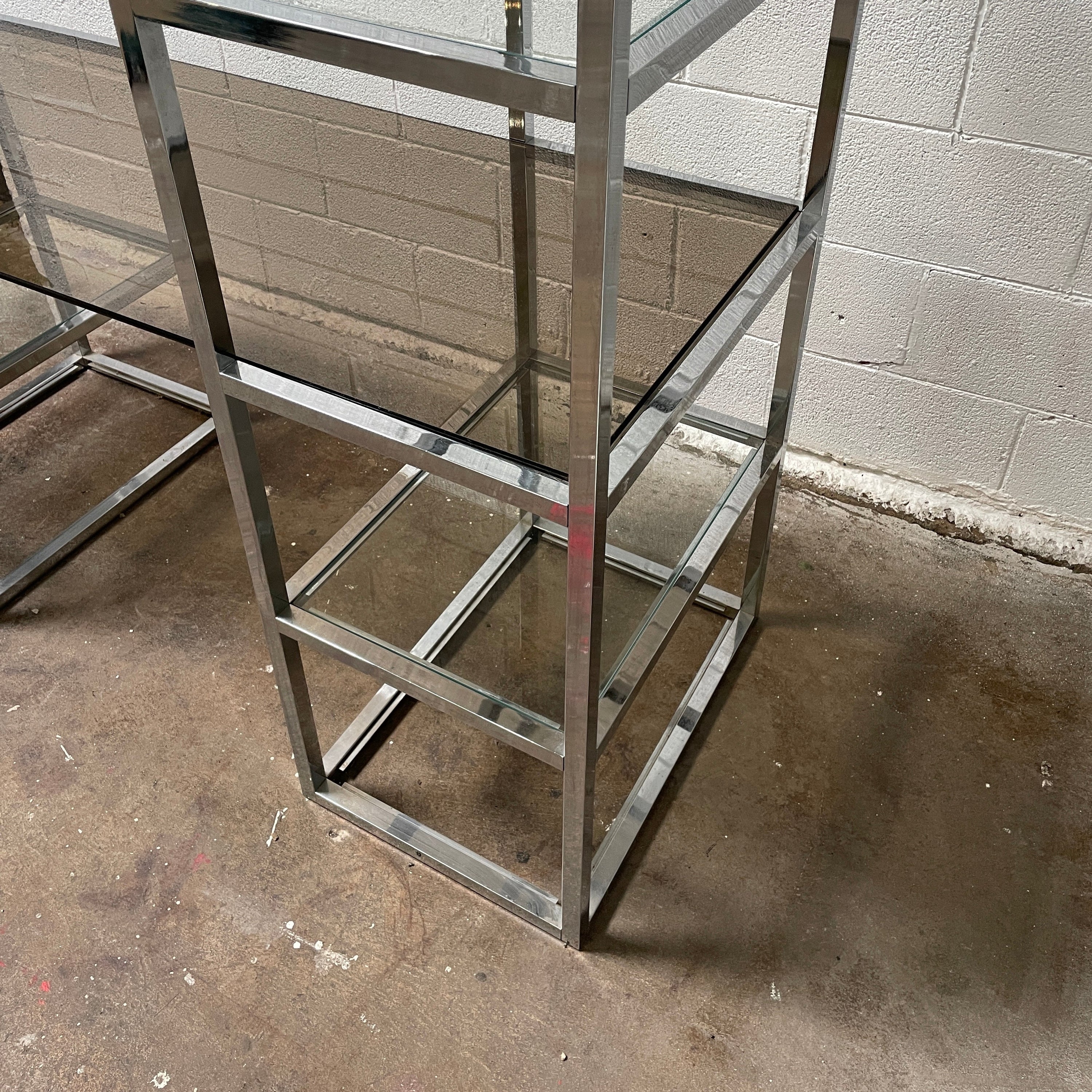 Chrome/Glass Desk w/ Shelving