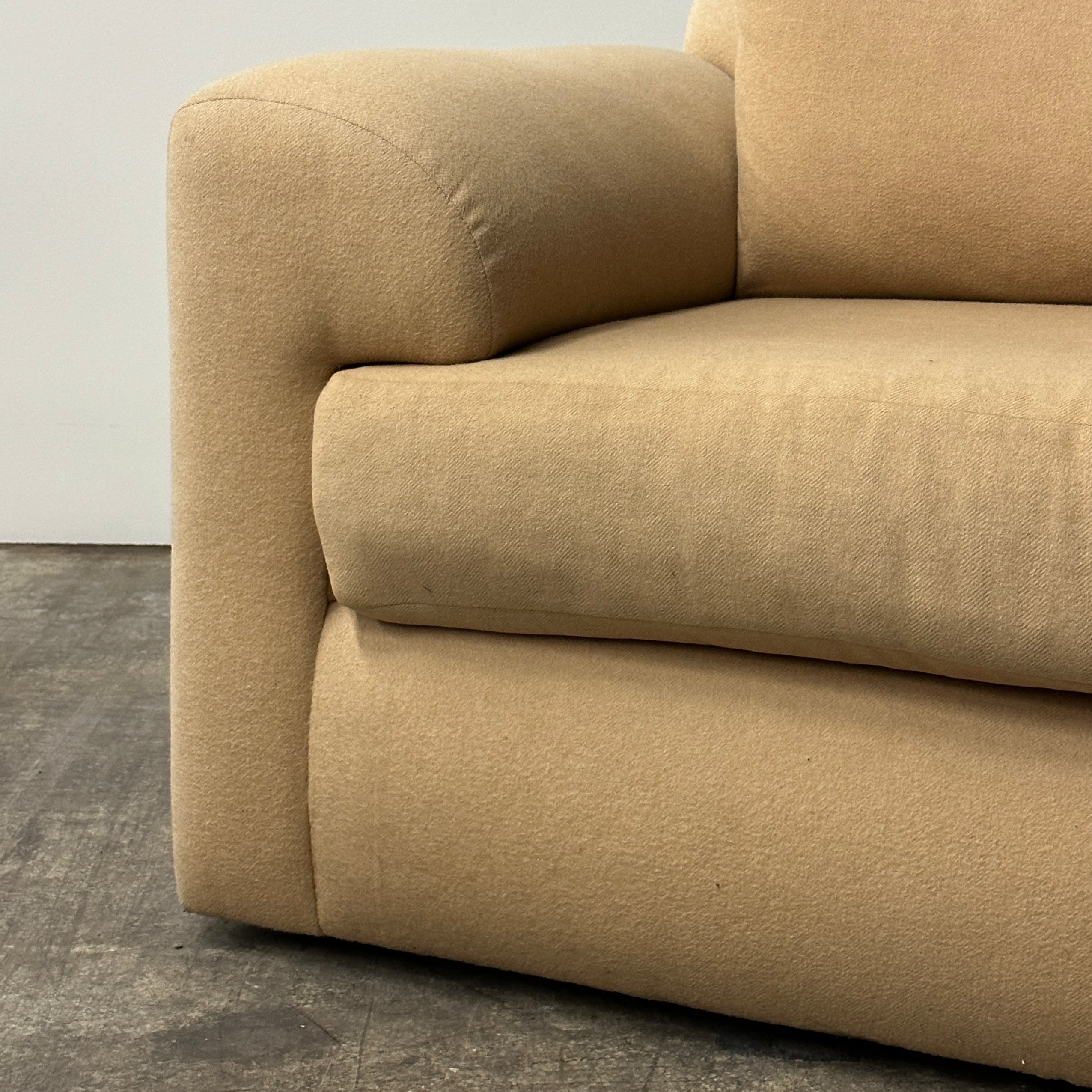 Vintage Mid Century Sofa in Camel Wool