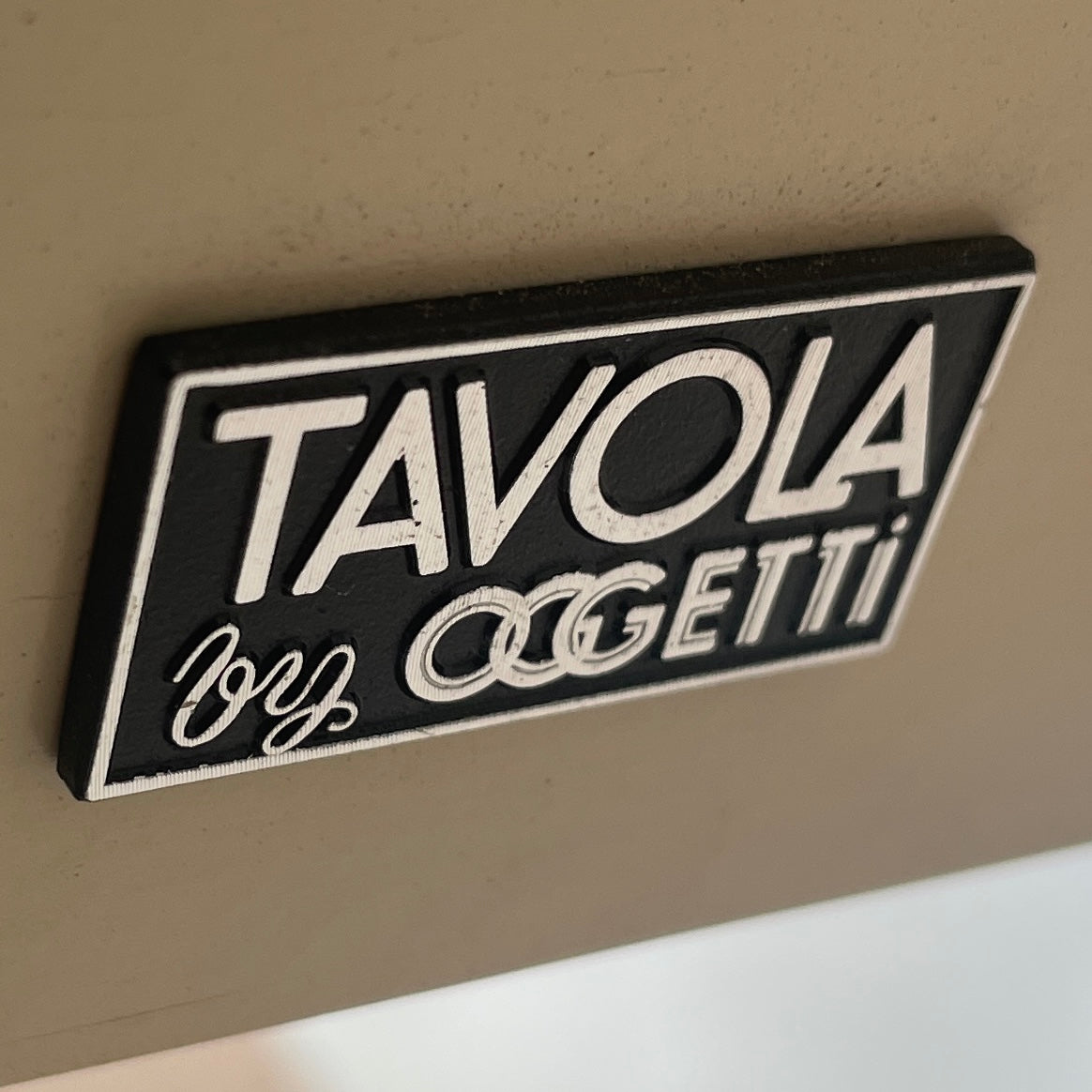 Tessellated Fossil Stone & Chrome Table by Oggetti