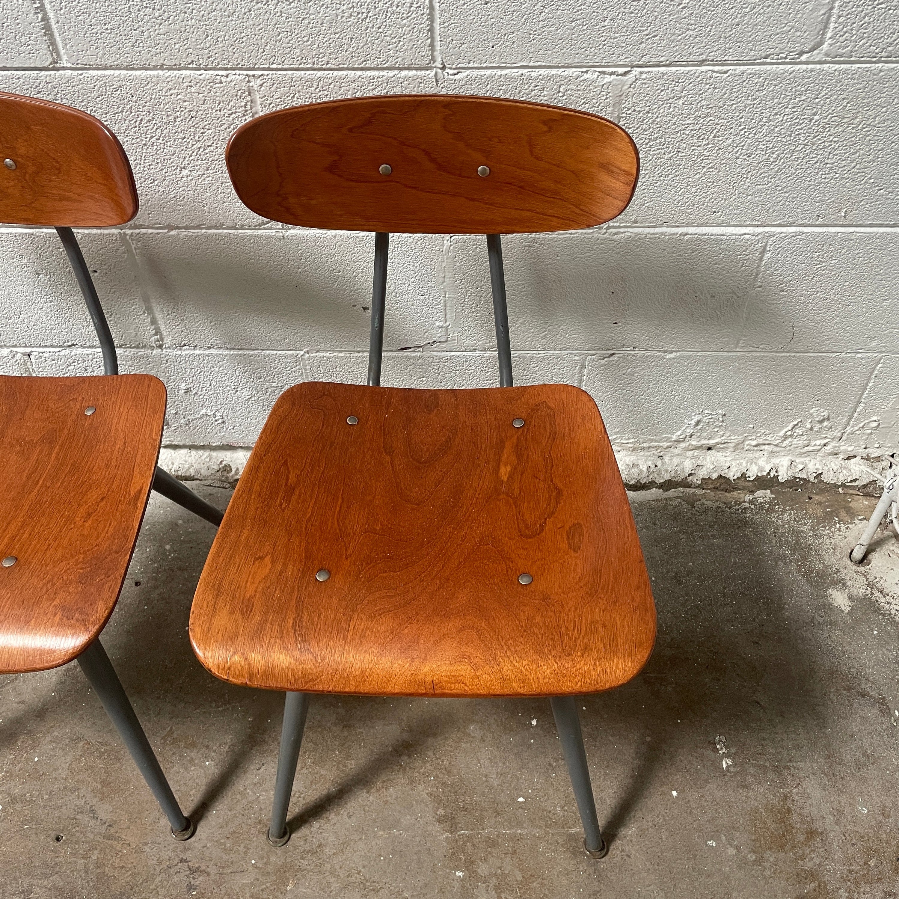 1950’s School Chairs by American Seating Corp in Birch (Set)