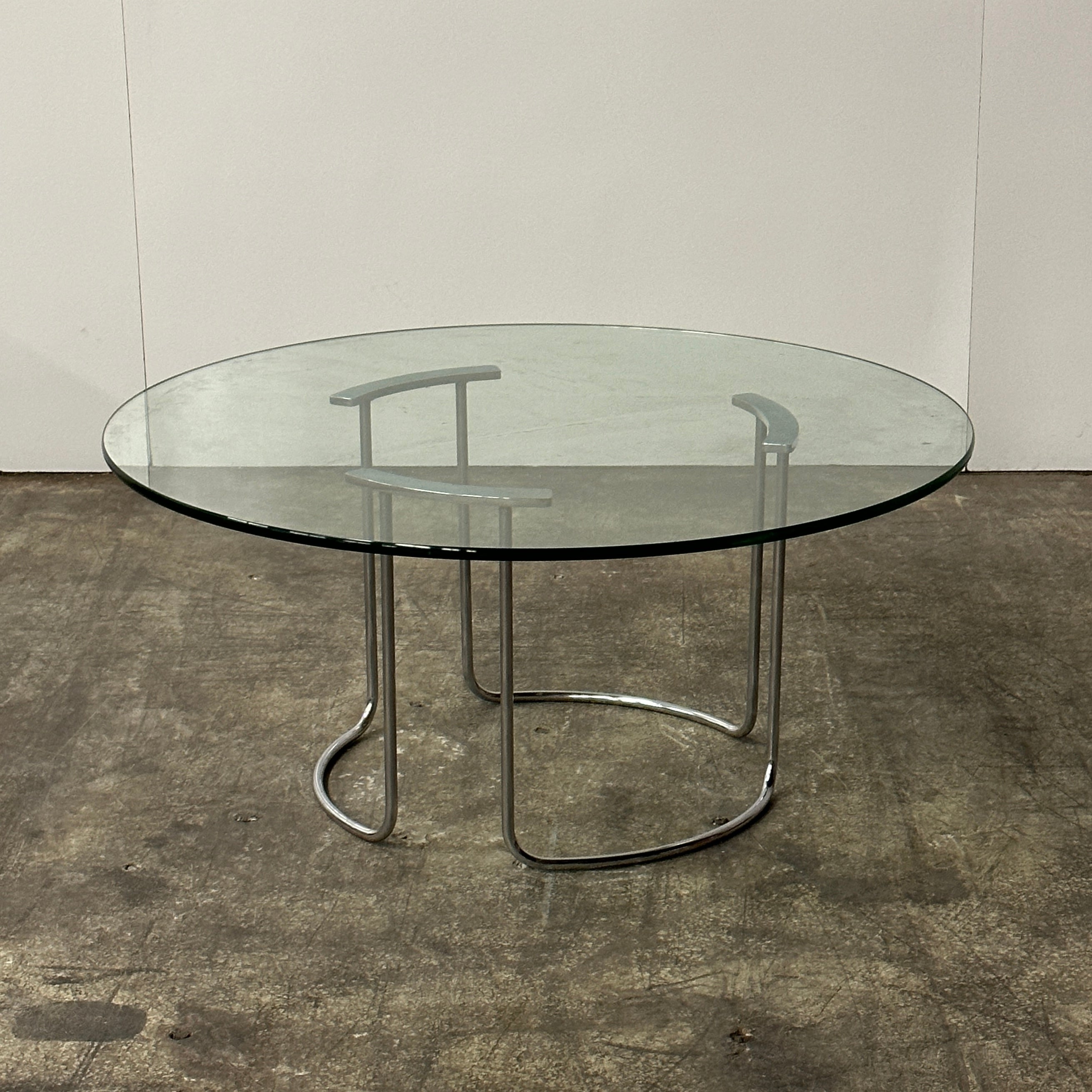 Vintage Italian Glass and Chrome Coffee Table