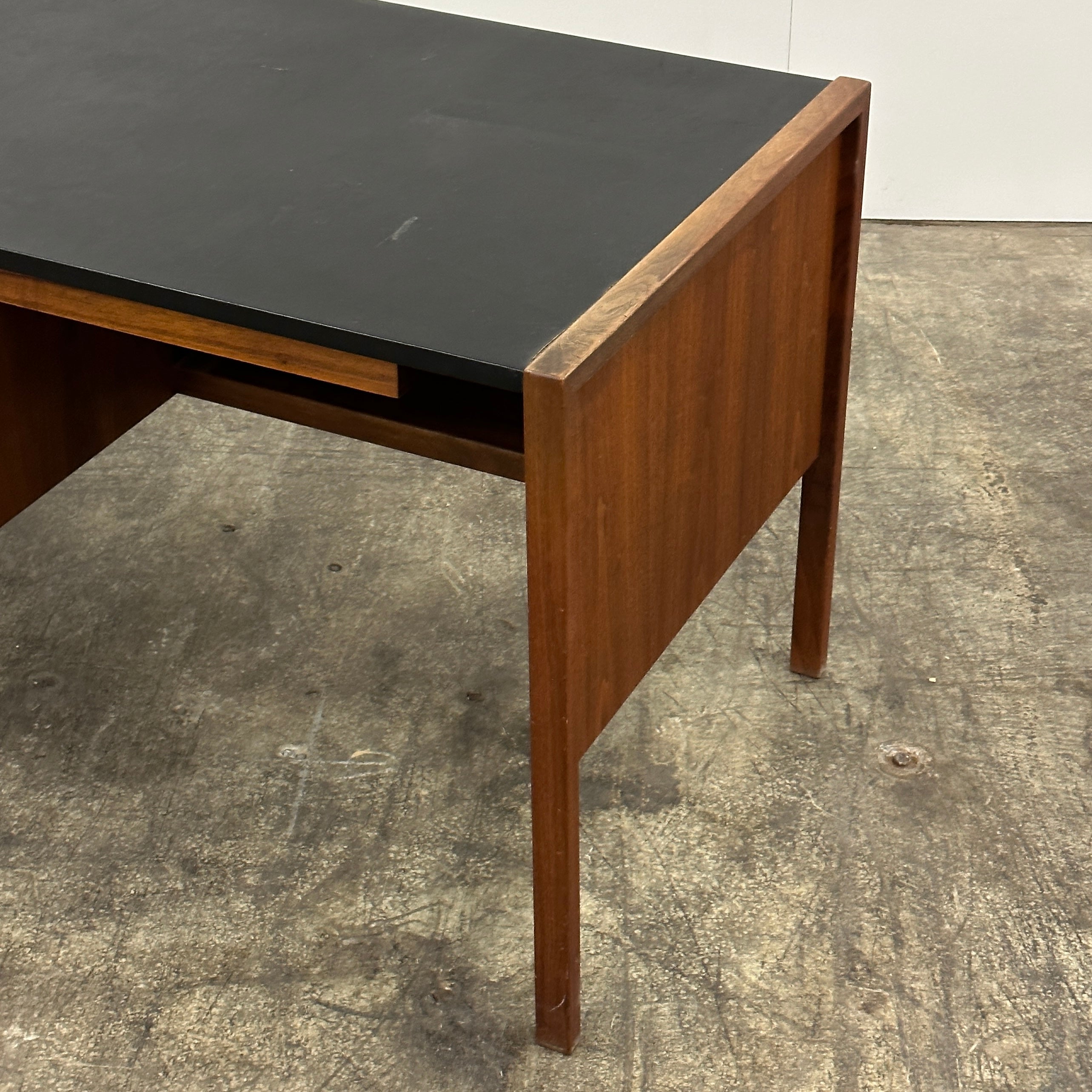 Leather/Walnut Desk by Jens Risom