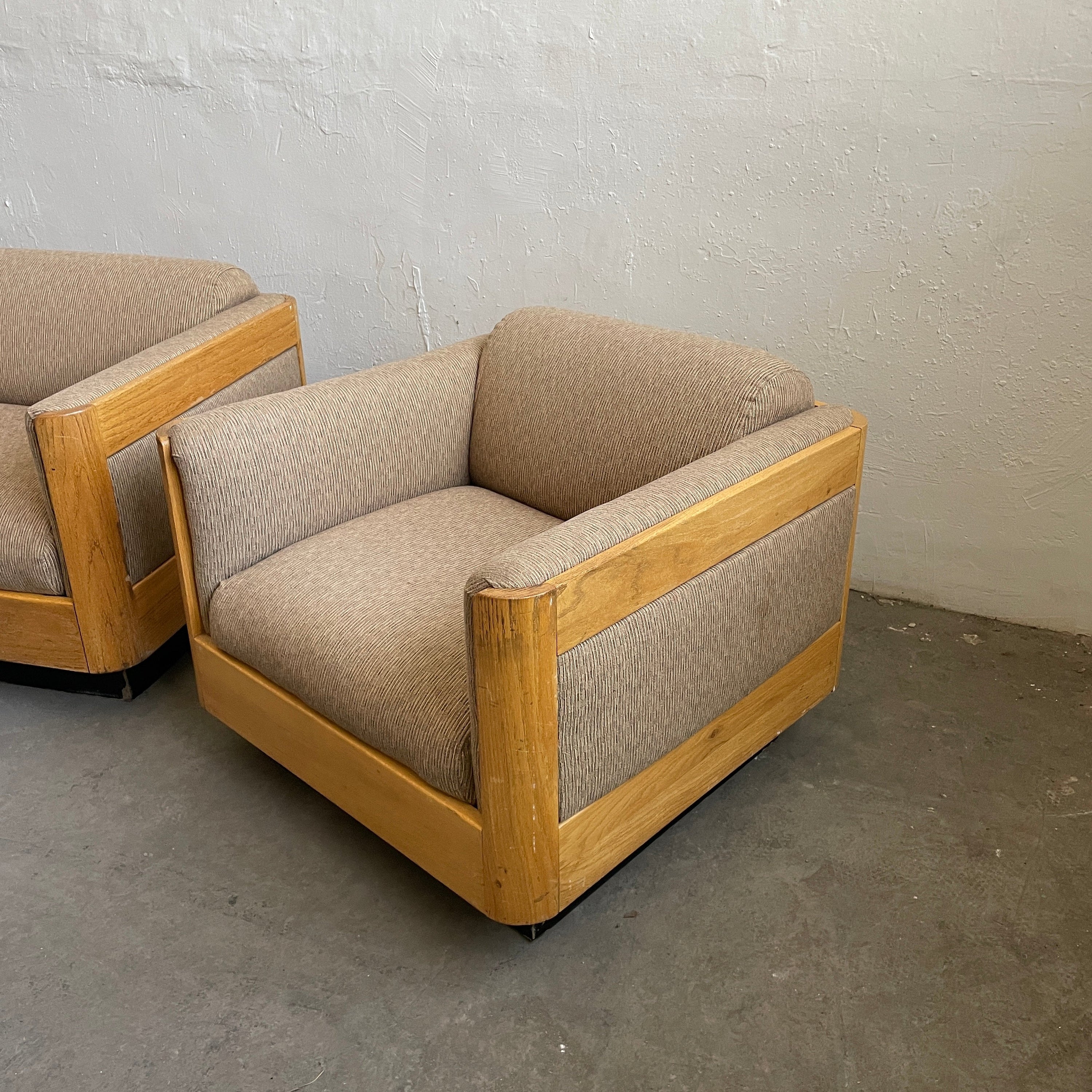 Oak Club Chairs (Priced Individually)