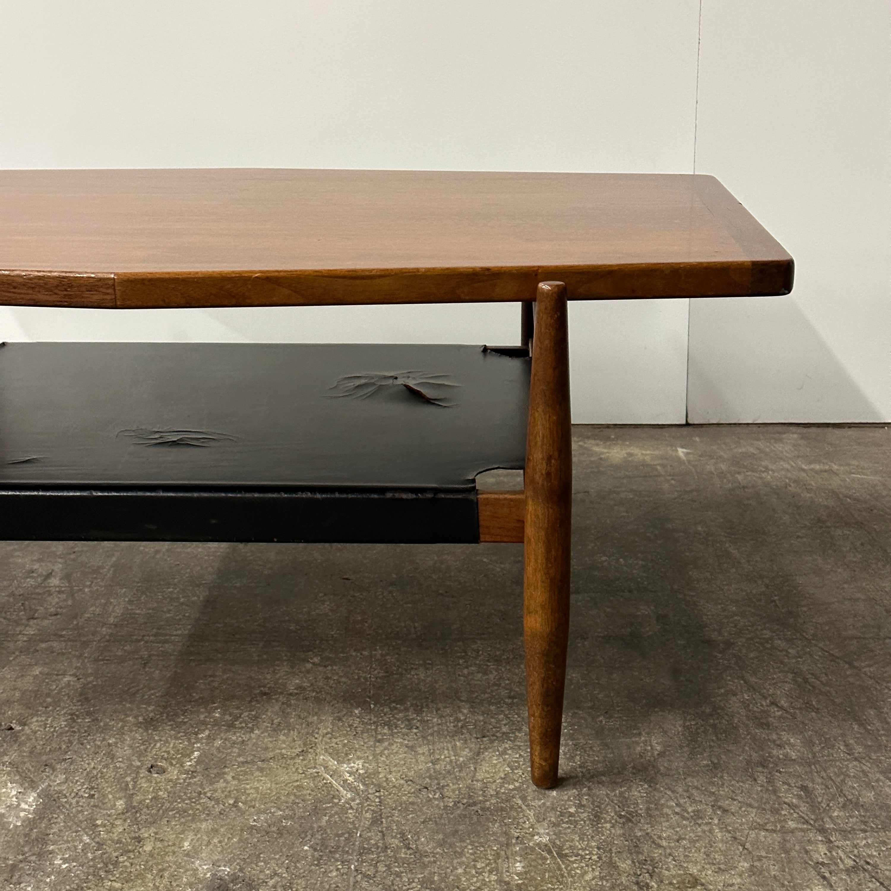 Wood and Vinyl Coffee Table by Jens Risom