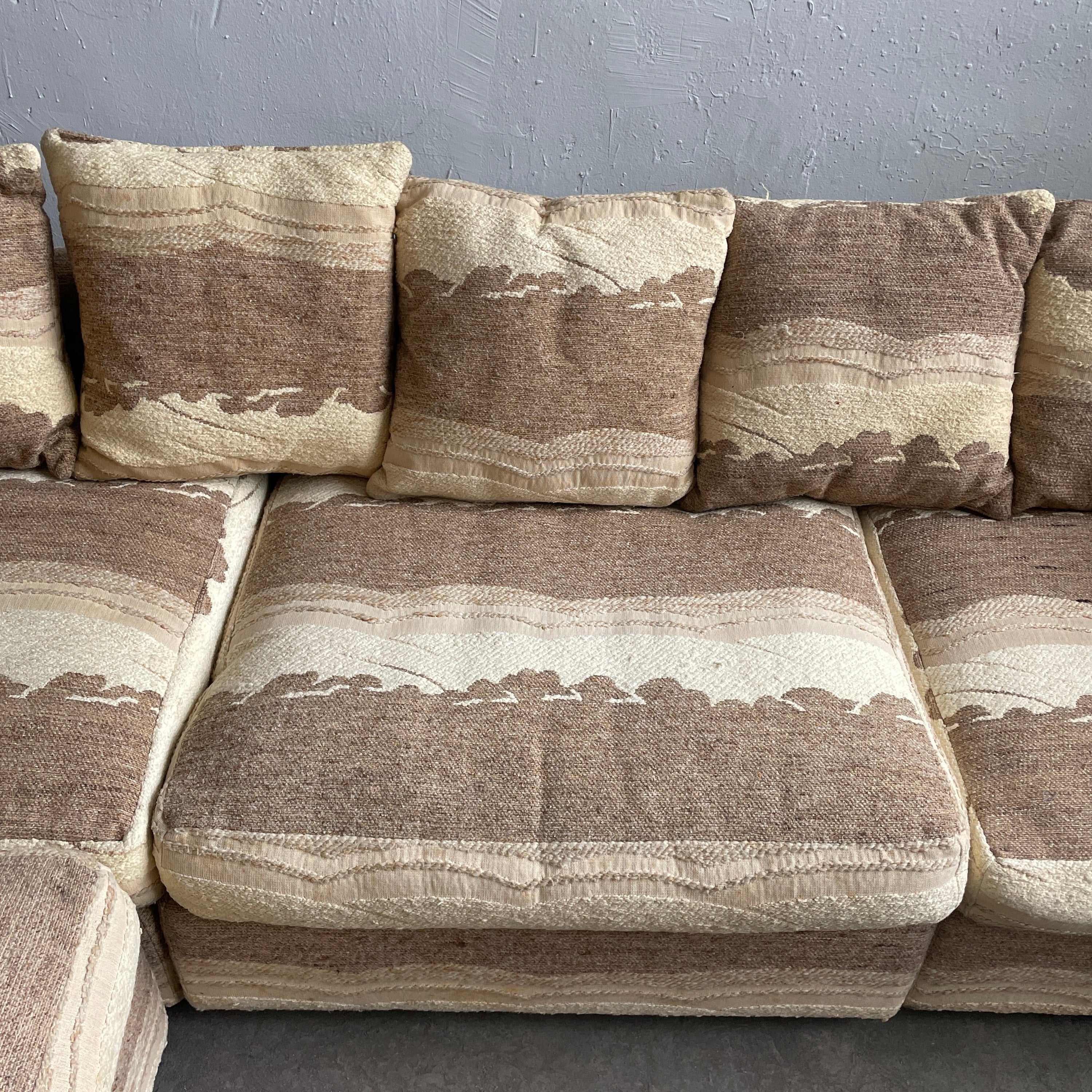 4-Piece Drexel Heritage Modular Sectional in Wool Southwestern Upholstery