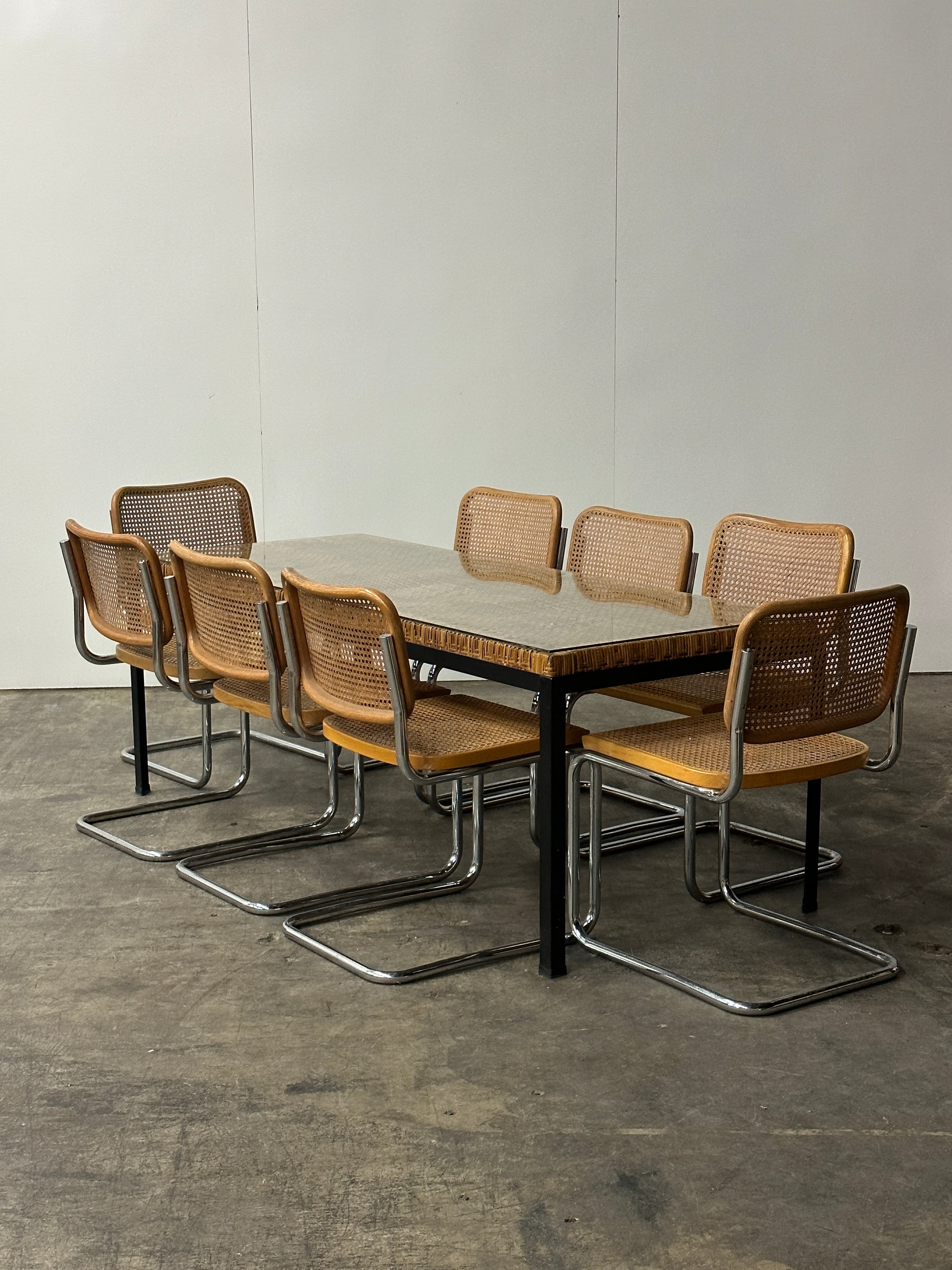 Vintage Rattan Dining Table/Desk by Danny Ho Fong for Tropi-Cal