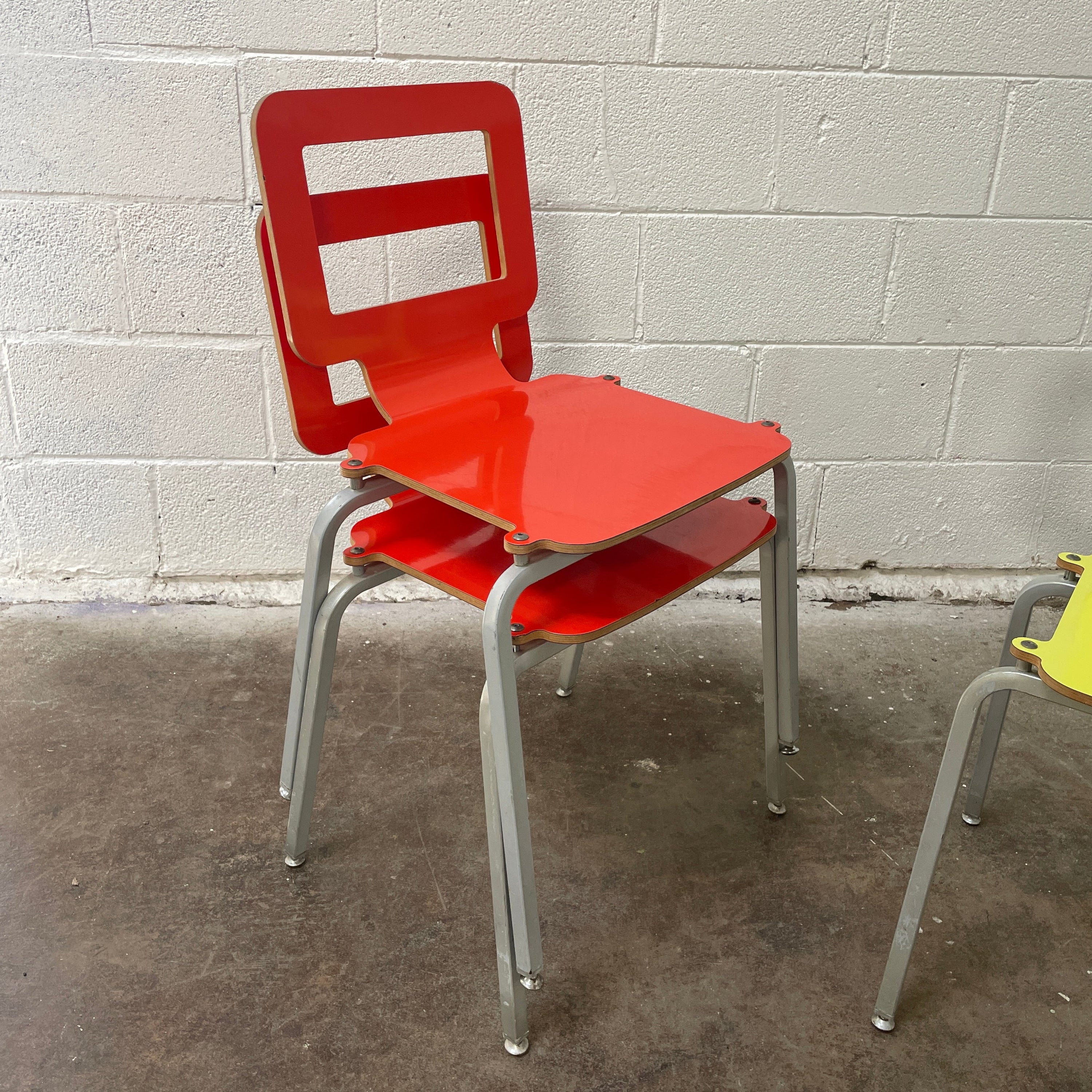 Plywood and Melamine Chairs (Set)