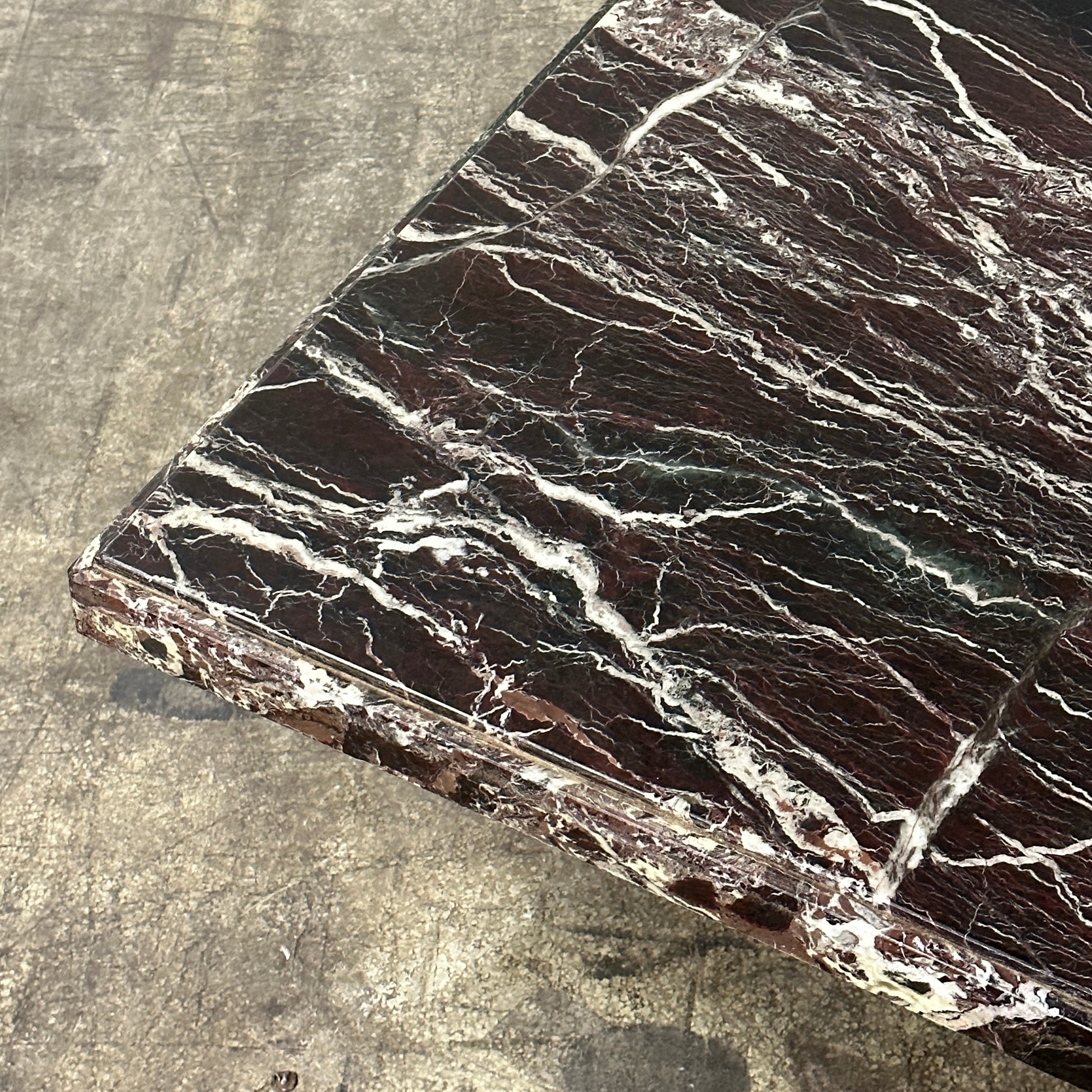 Italian Rosso Levanto Marble Coffee Table