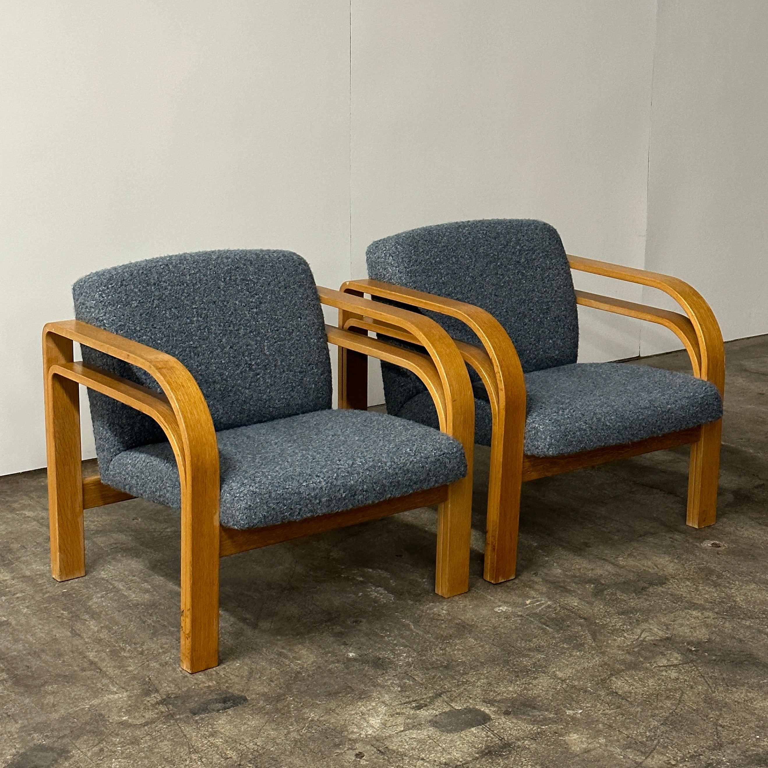 Bentwood Sculptural Chairs in Lambchop Boucle