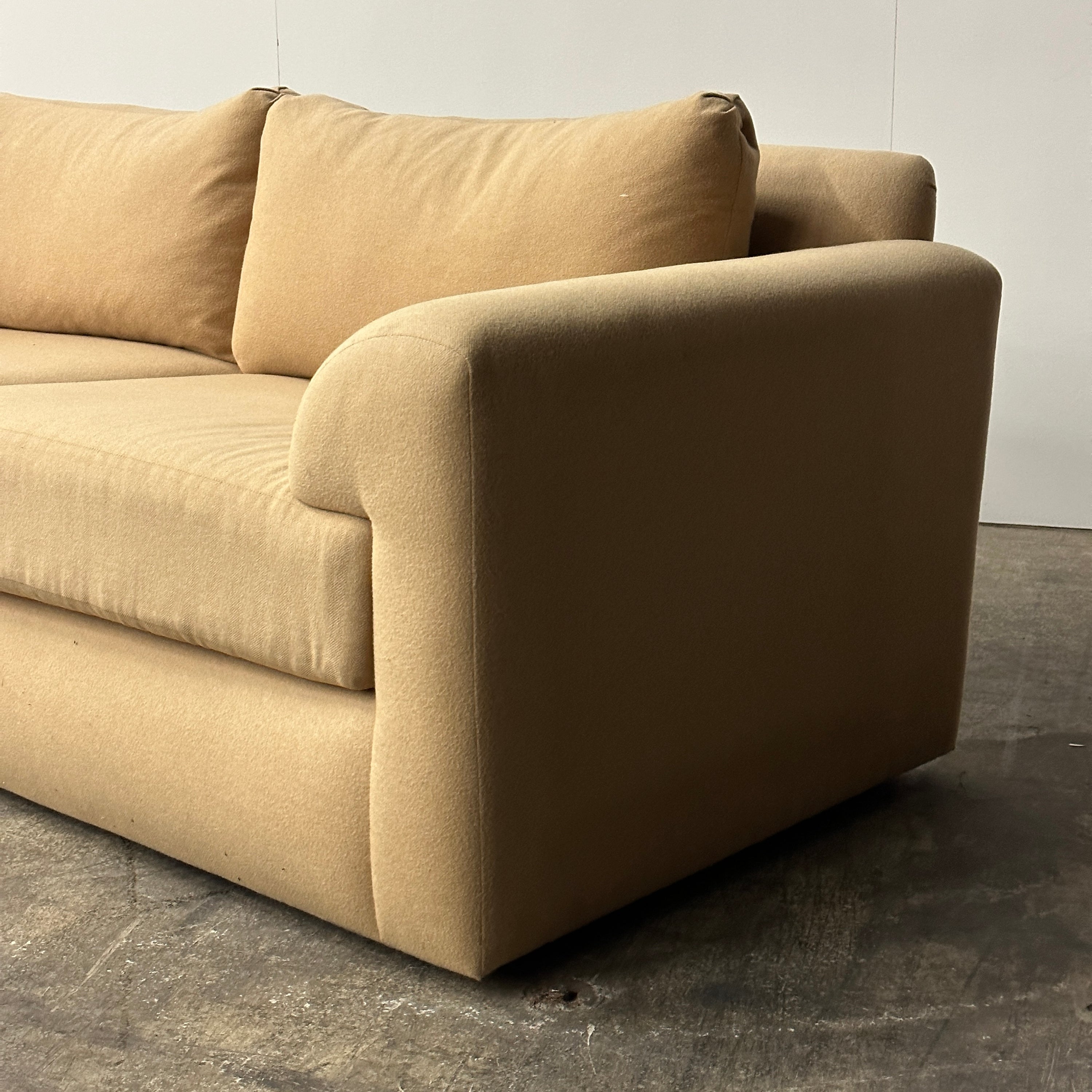 Vintage Mid Century Sofa in Camel Wool