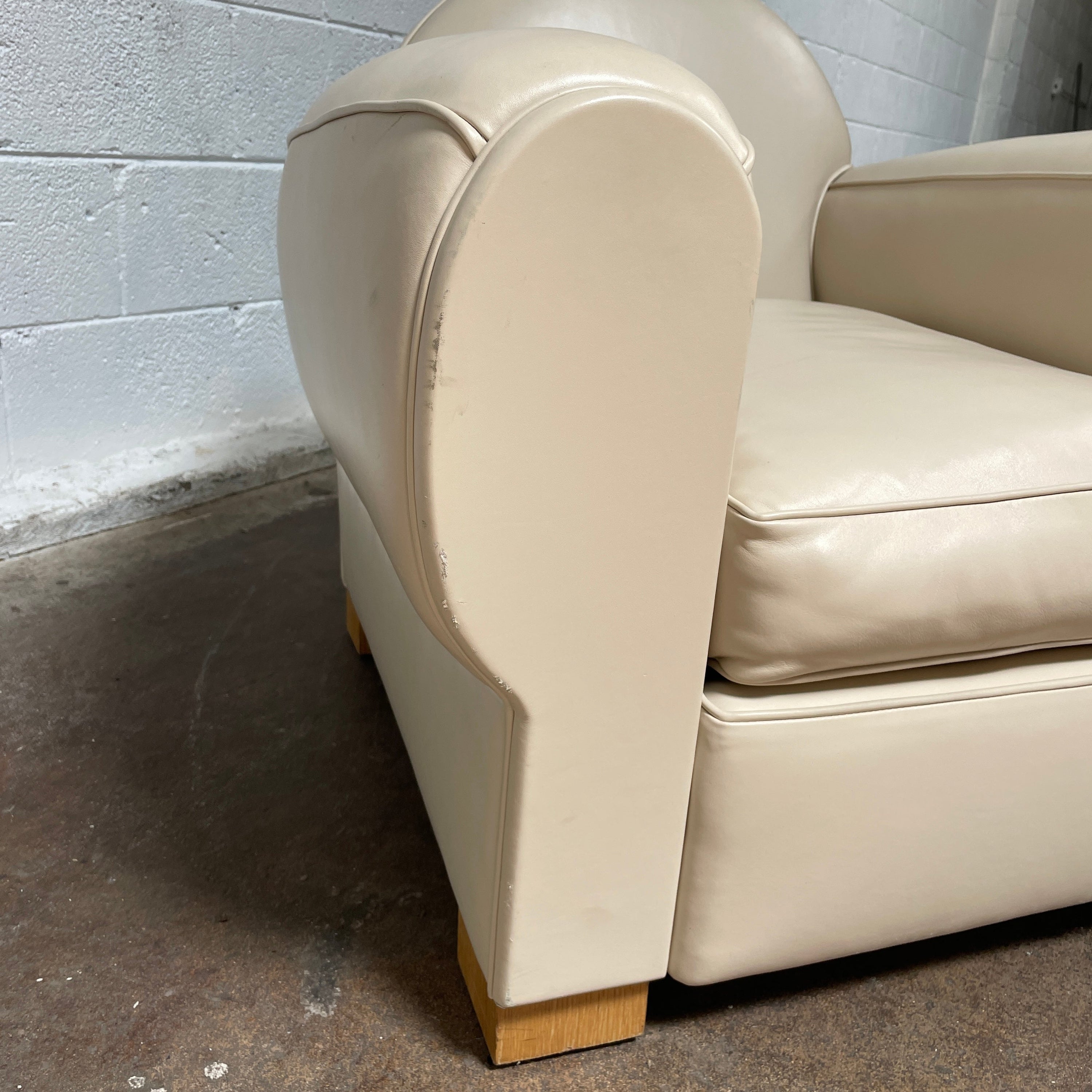French Art Deco Leather Lounge Chair