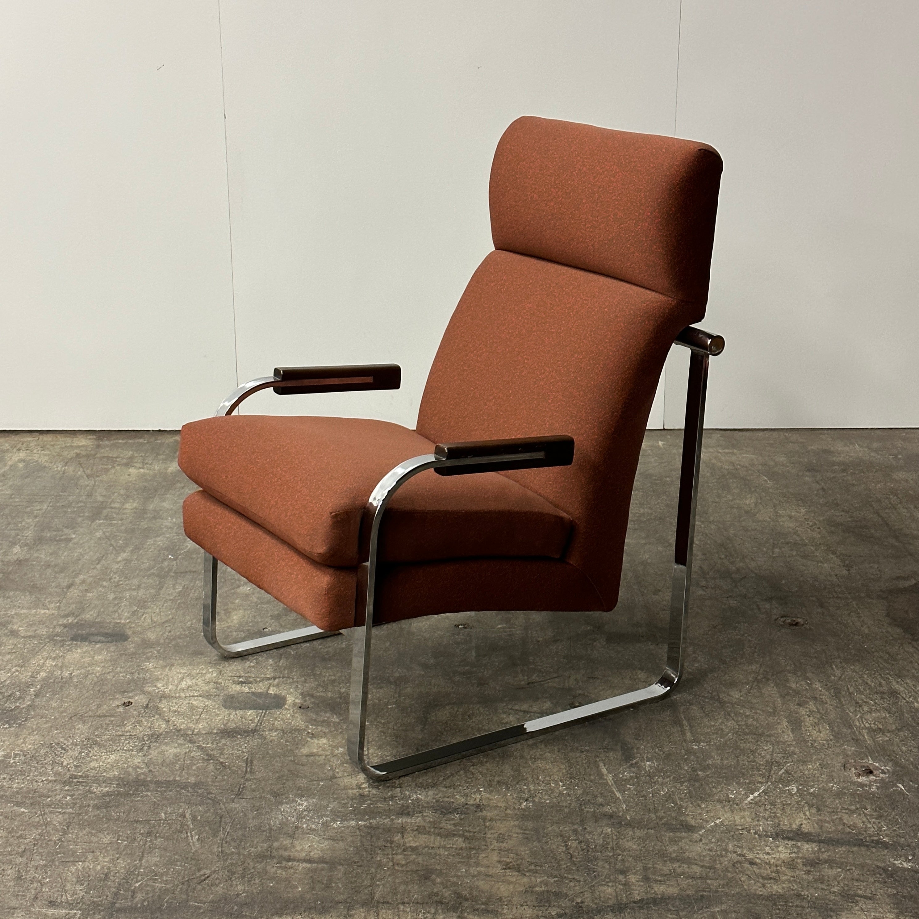 Postmodern Chrome Lounge Chair by Carson’s of High Point