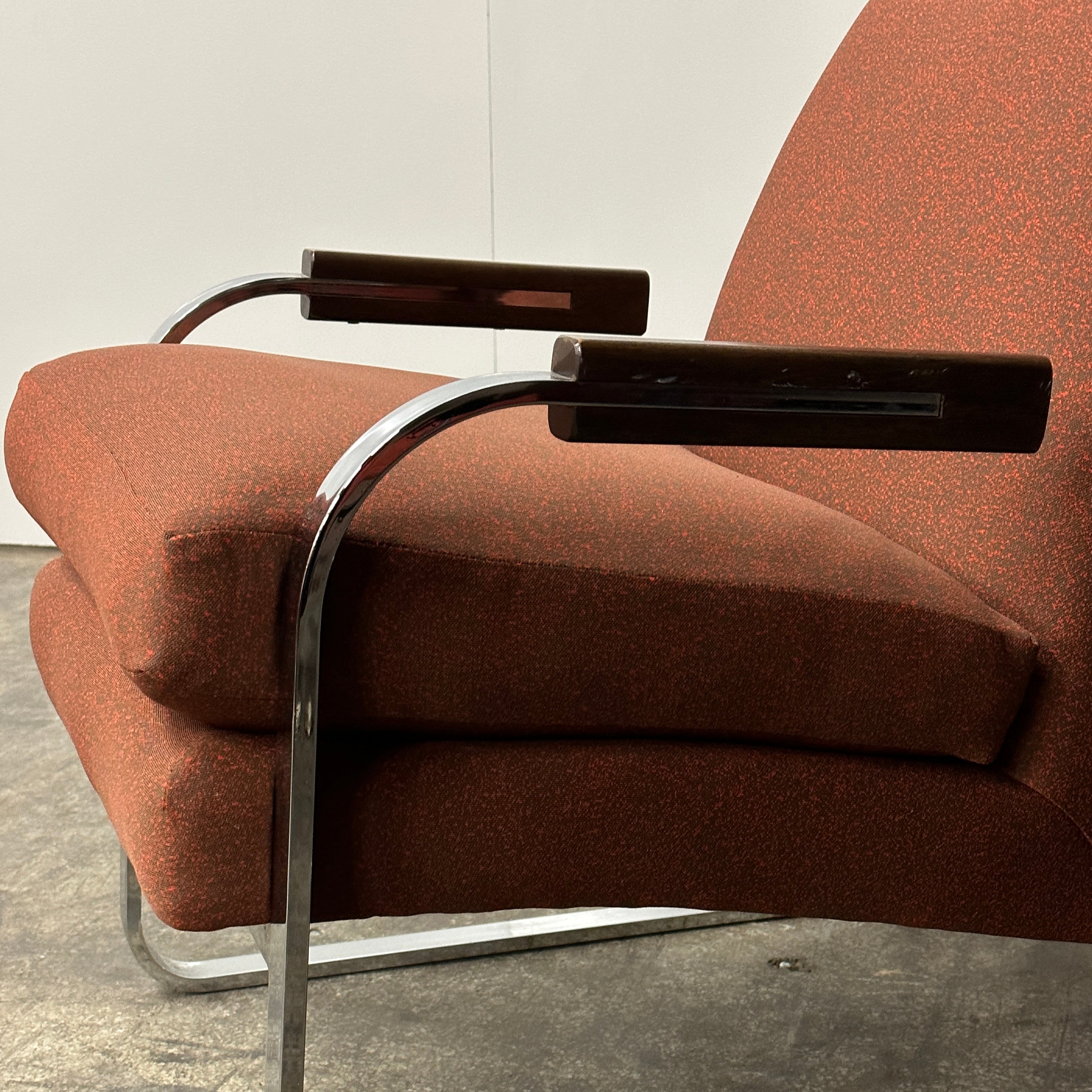 Postmodern Chrome Lounge Chair by Carson’s of High Point