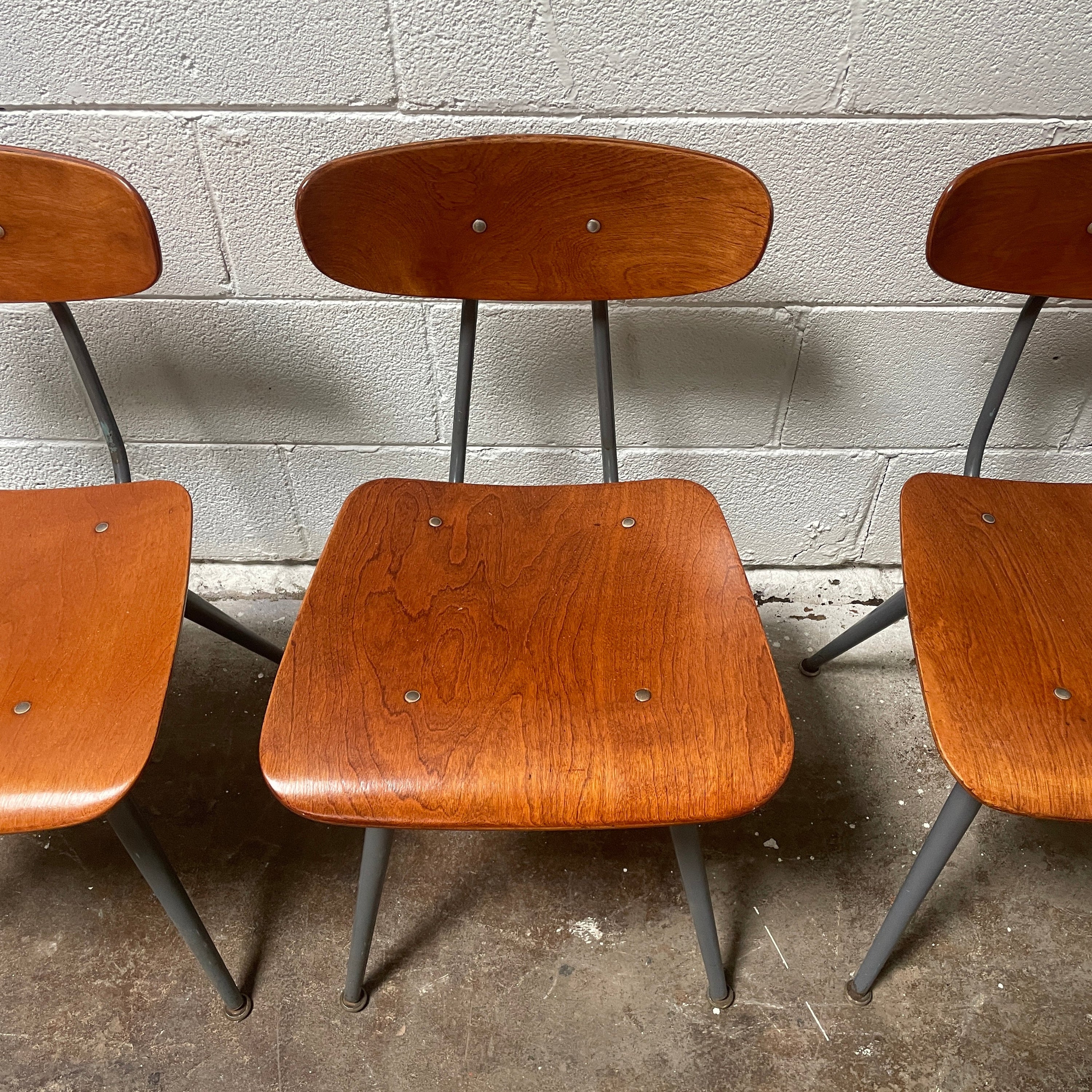1950’s School Chairs by American Seating Corp in Birch (Set)