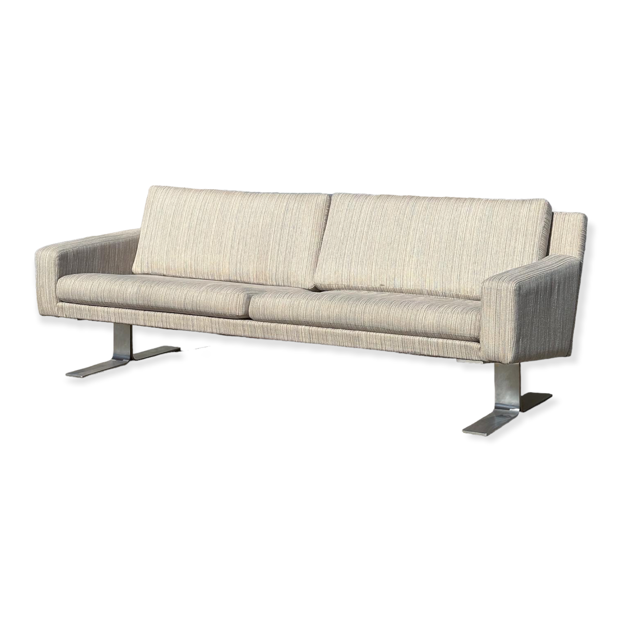 Chrome Flatbar Sofa by Erik Ole Jorgensen for Dux of Sweden