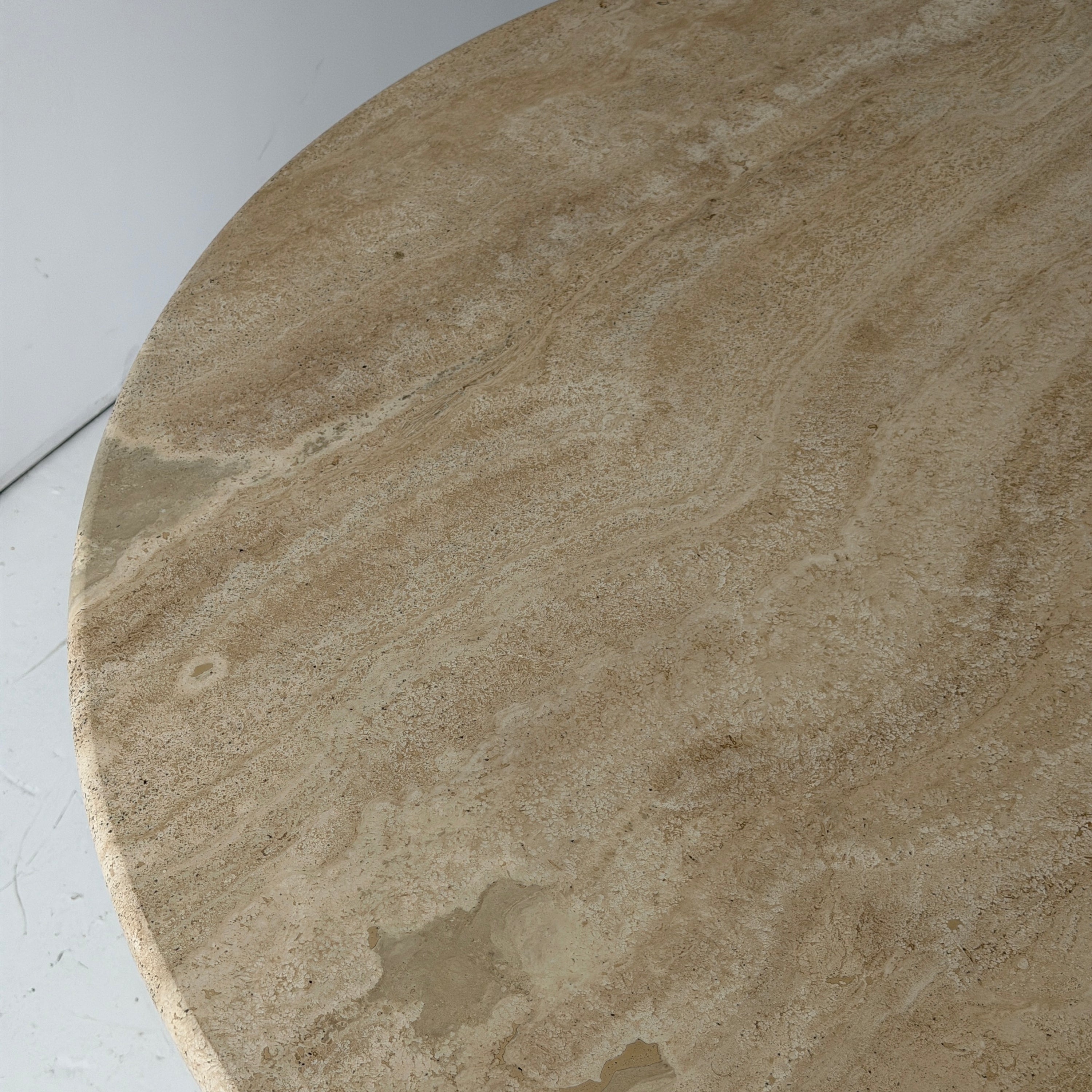 Travertine Circle Table by Stone International