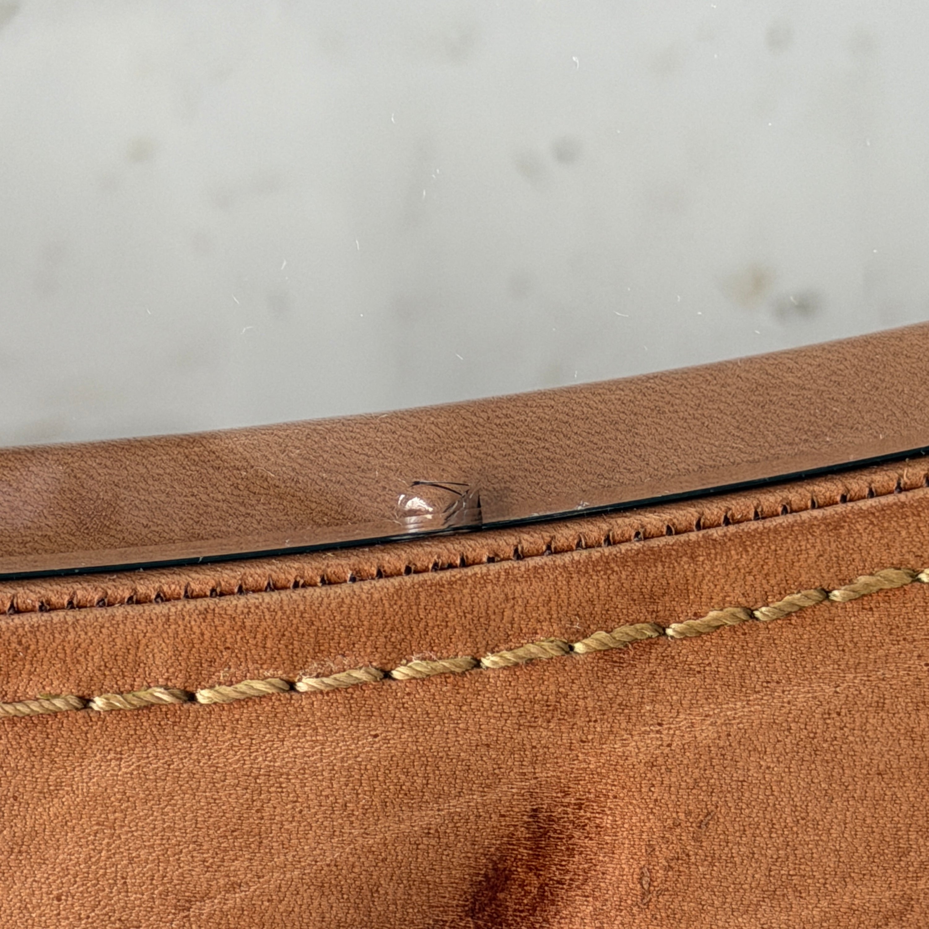 Belgian Leather Circular Coffee Table