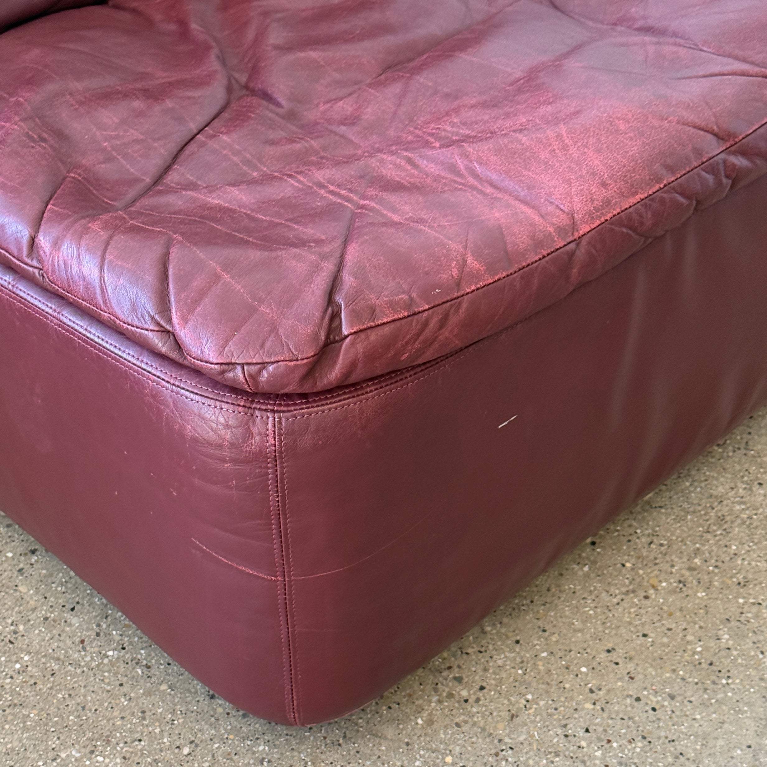 Oxblood Leather Modular Chairs by Friedrich Hill for Brayton International