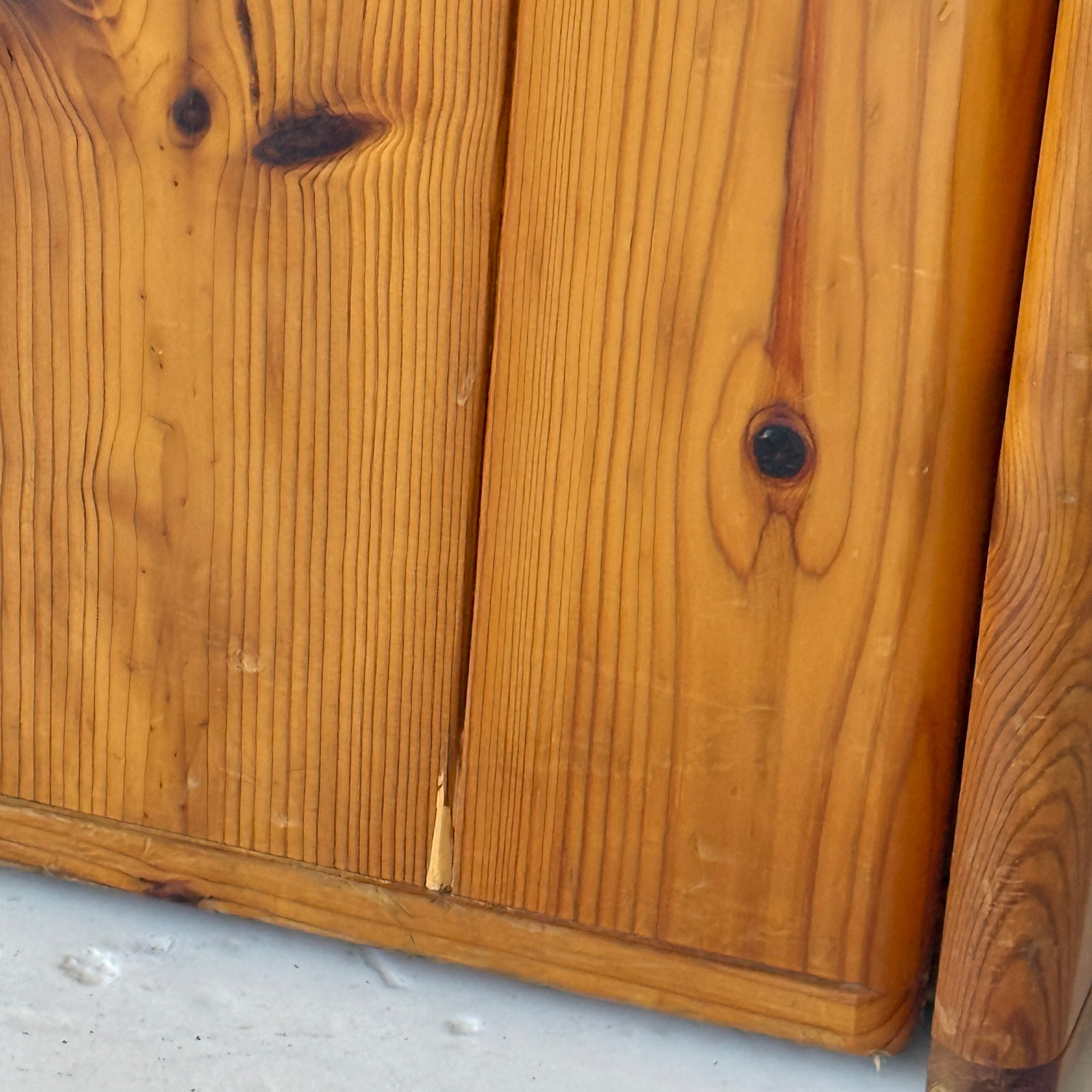 Italian Brutalist Pine Credenza by Silvio Coppola