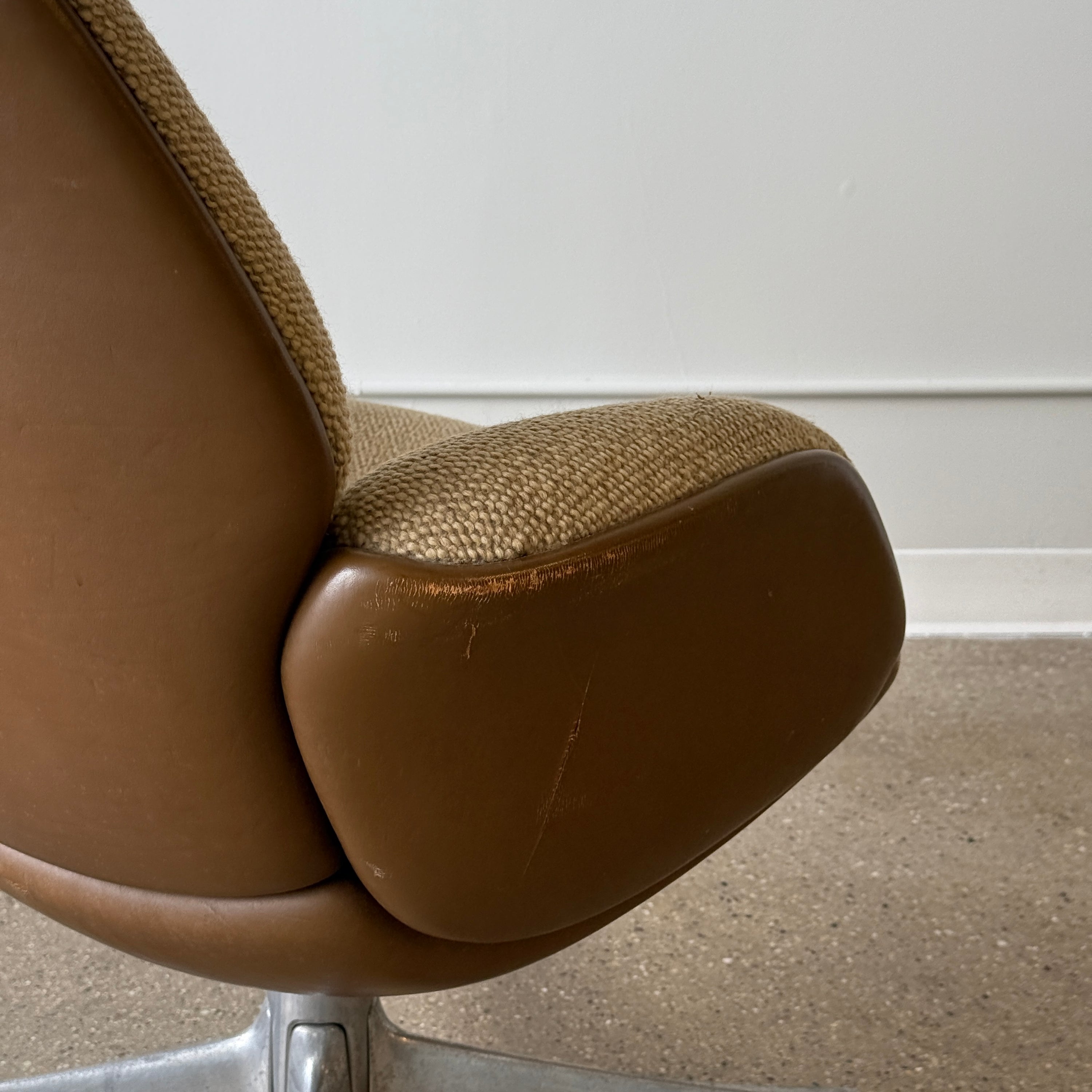 Leather Platner Chair by Warren Platner for Steelcase