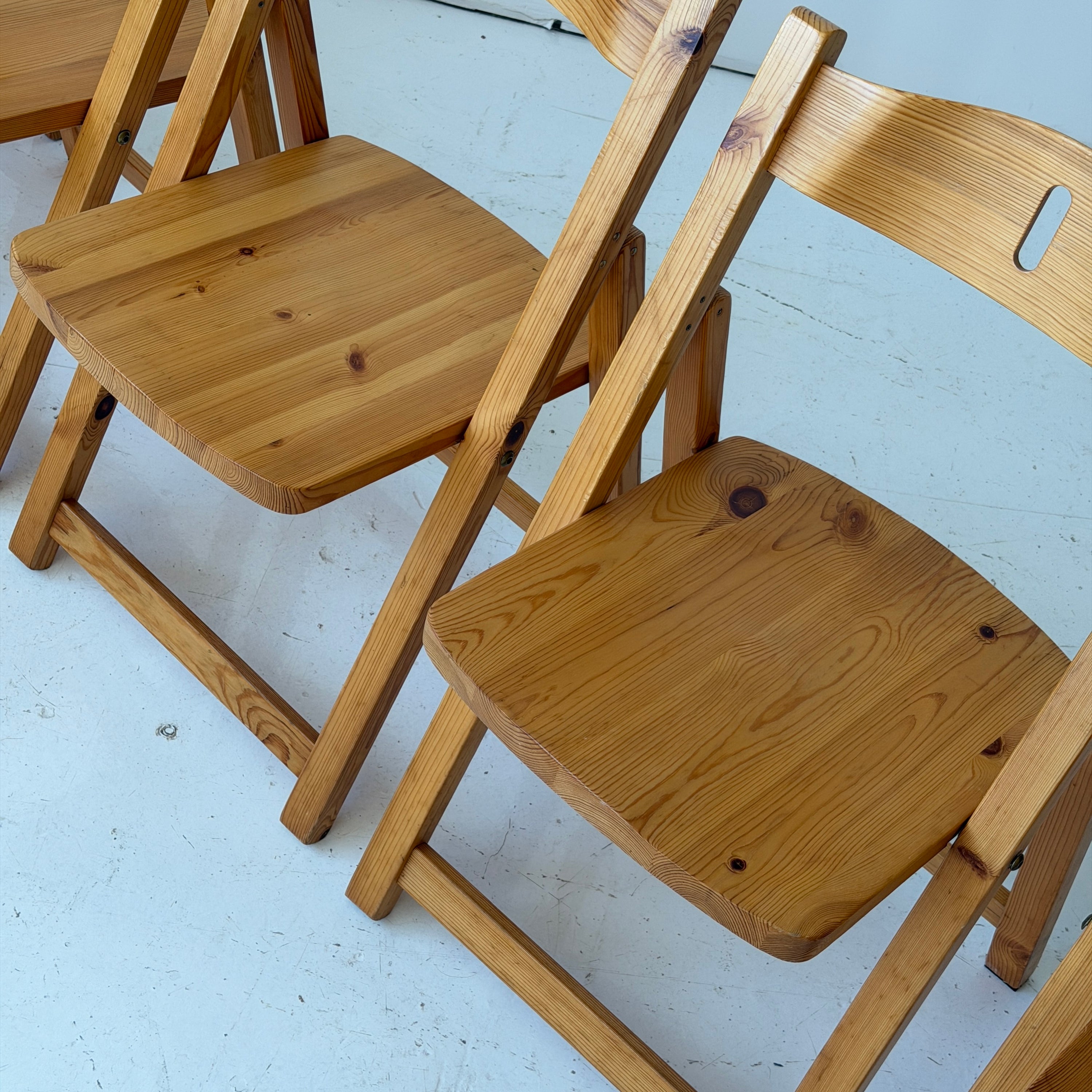 Danish Pine Folding Chairs by Rainier Daumilier