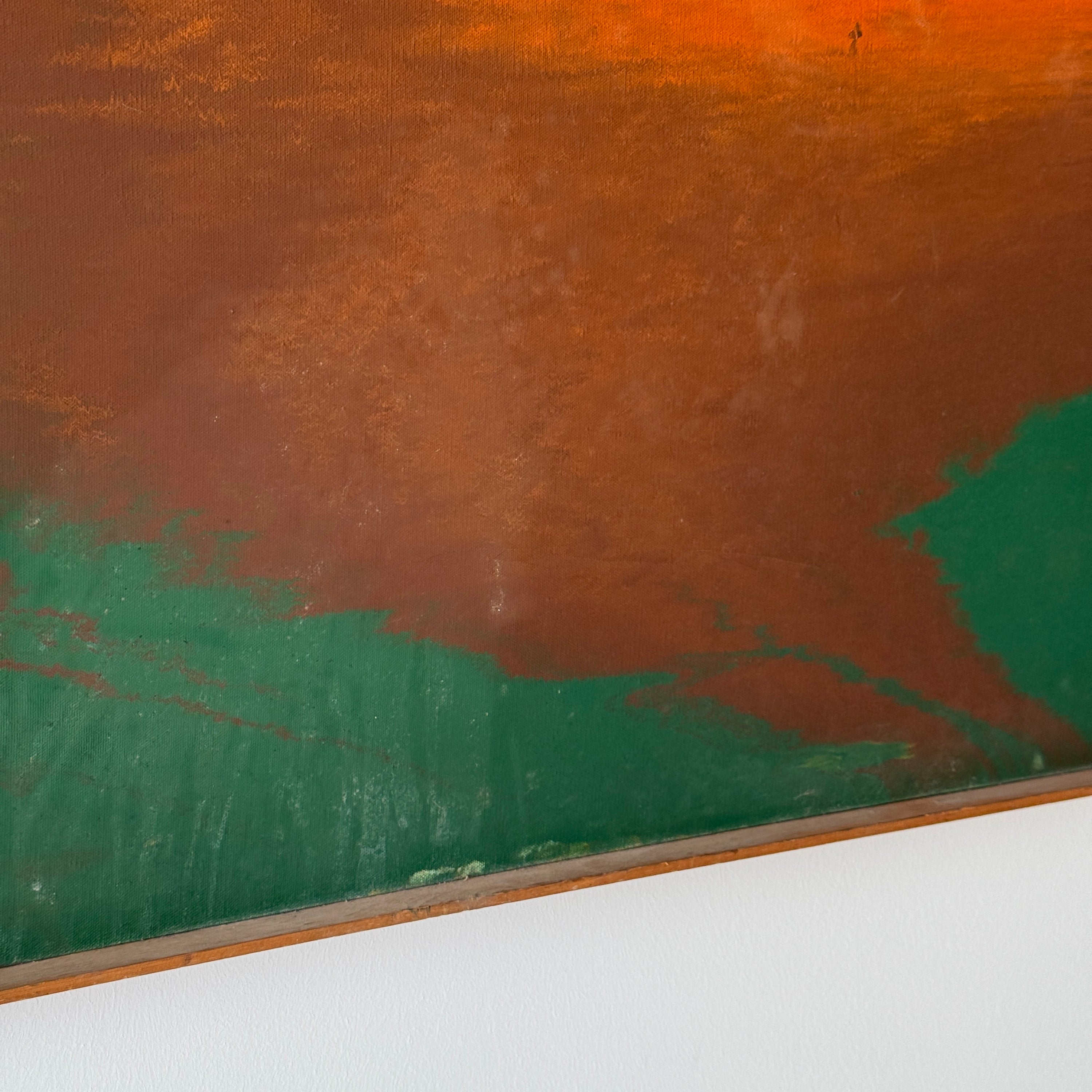 Modernist Framed Abstract Acrylic on Canvas Painting