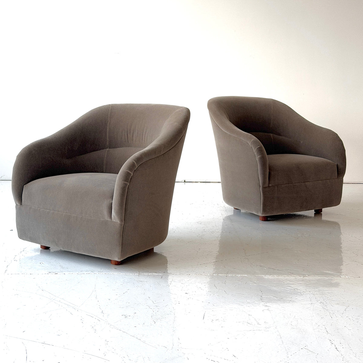 Tight Back Lounge Chair by Ward Bennett for Brickel Associates in Mohair