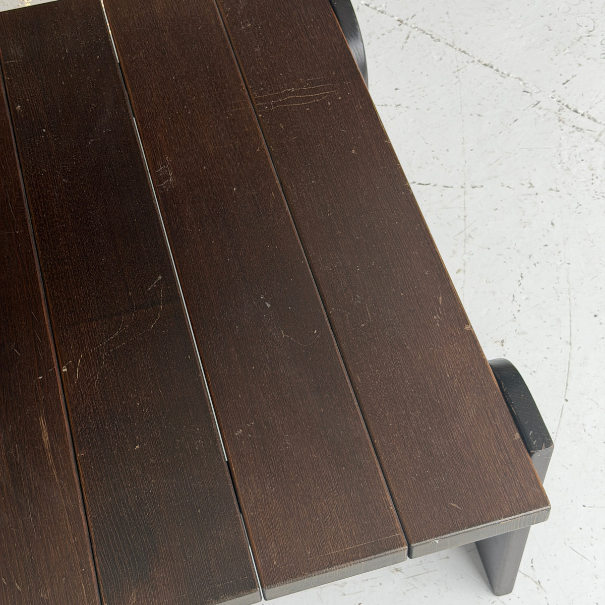 Dutch Brutalist Dark Wood Coffee Table