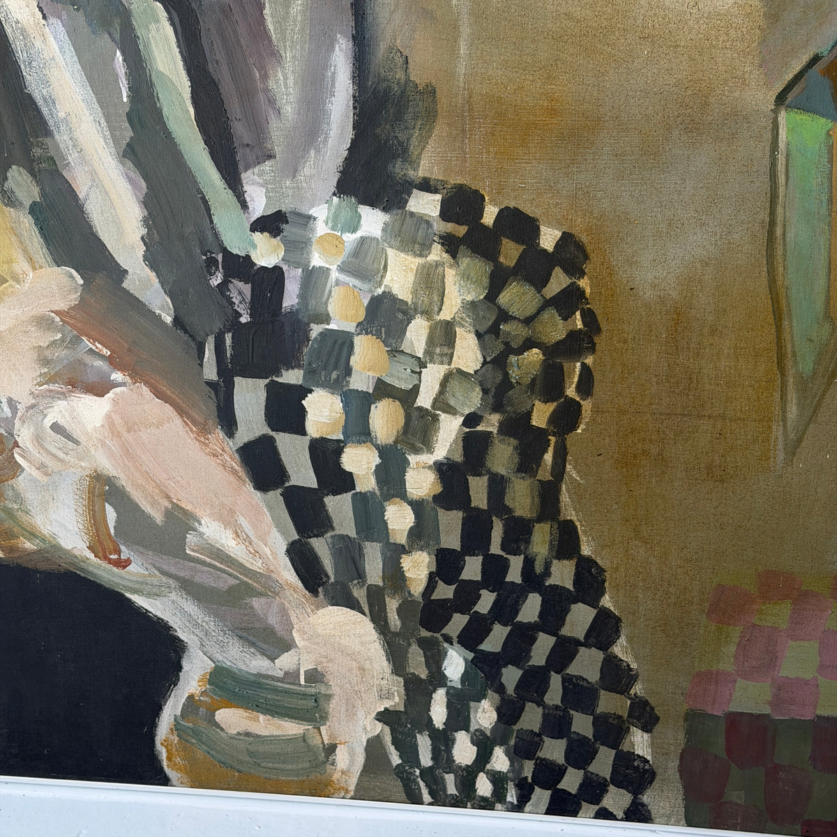 Monumental Figural Abstract Acrylic on Canvas Painting
