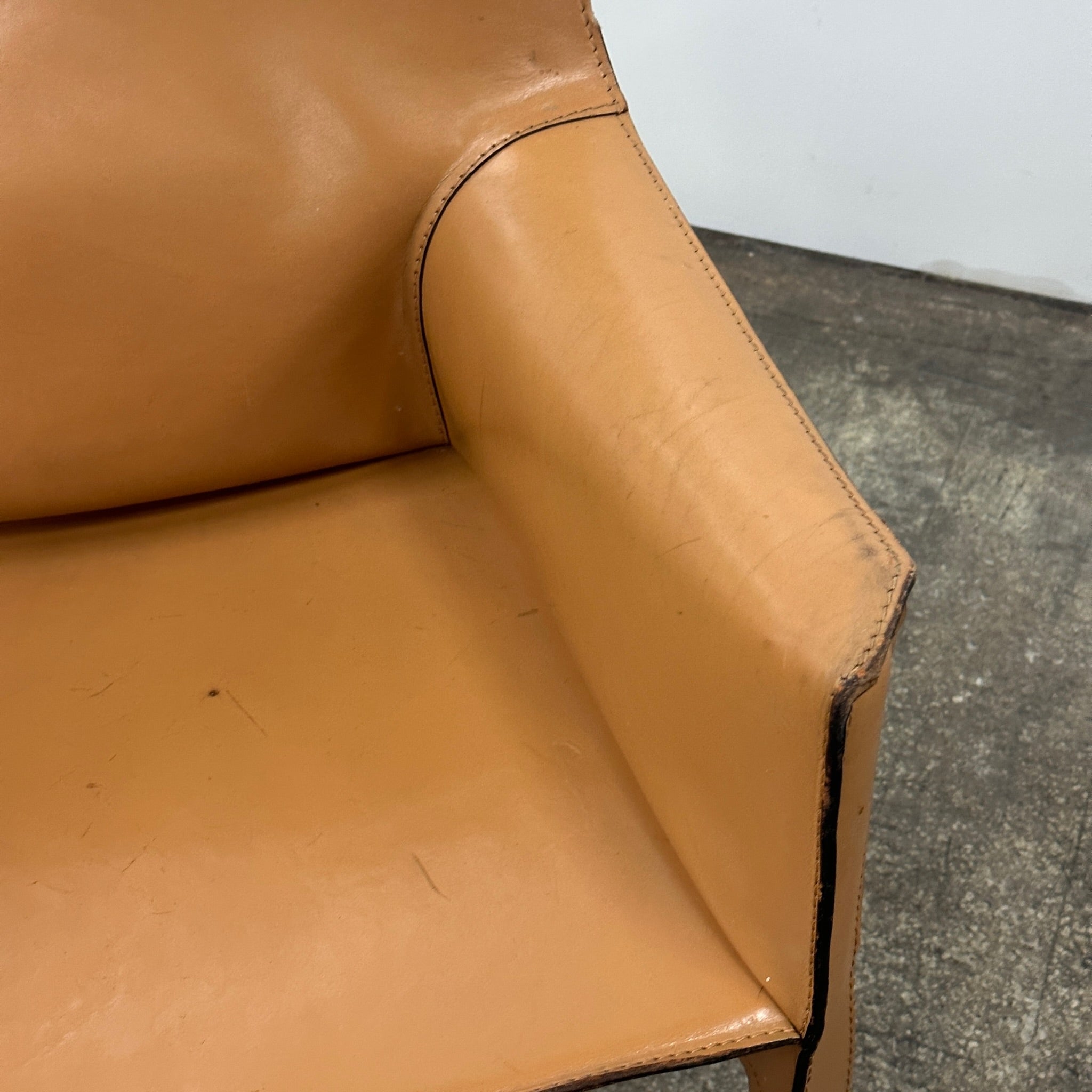 Leather Cab Chairs by Mario Bellini for Cassina