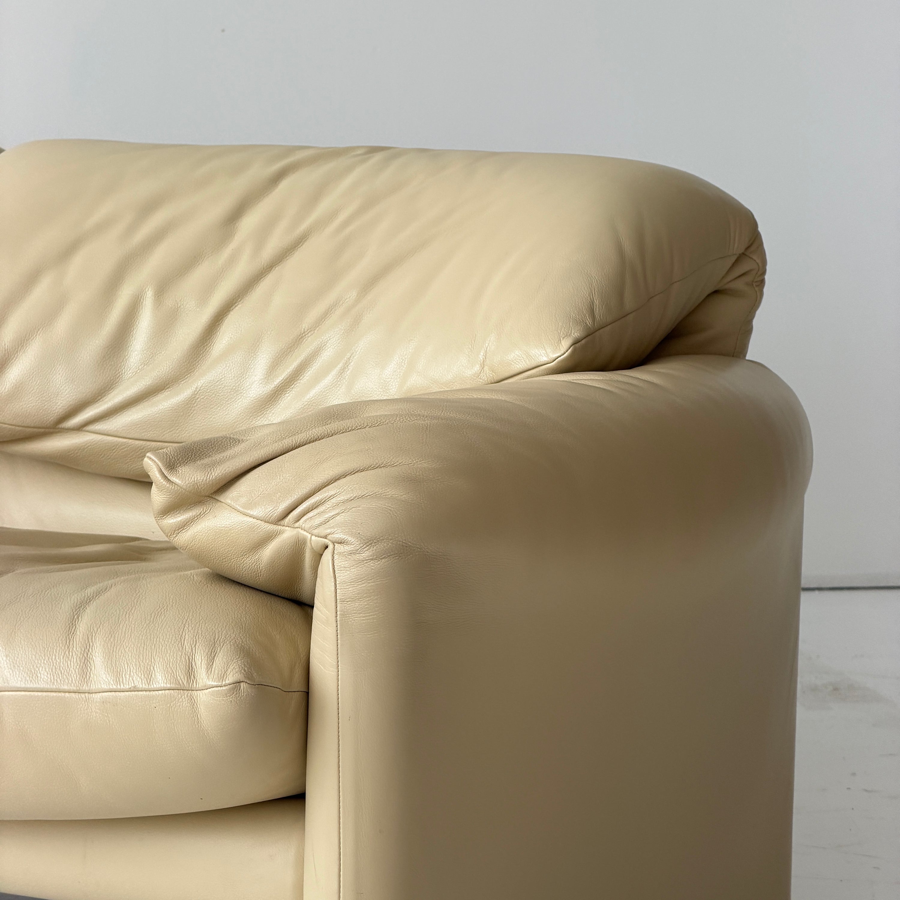Leather Maralunga Sofa by Vico Magistretti for Cassina