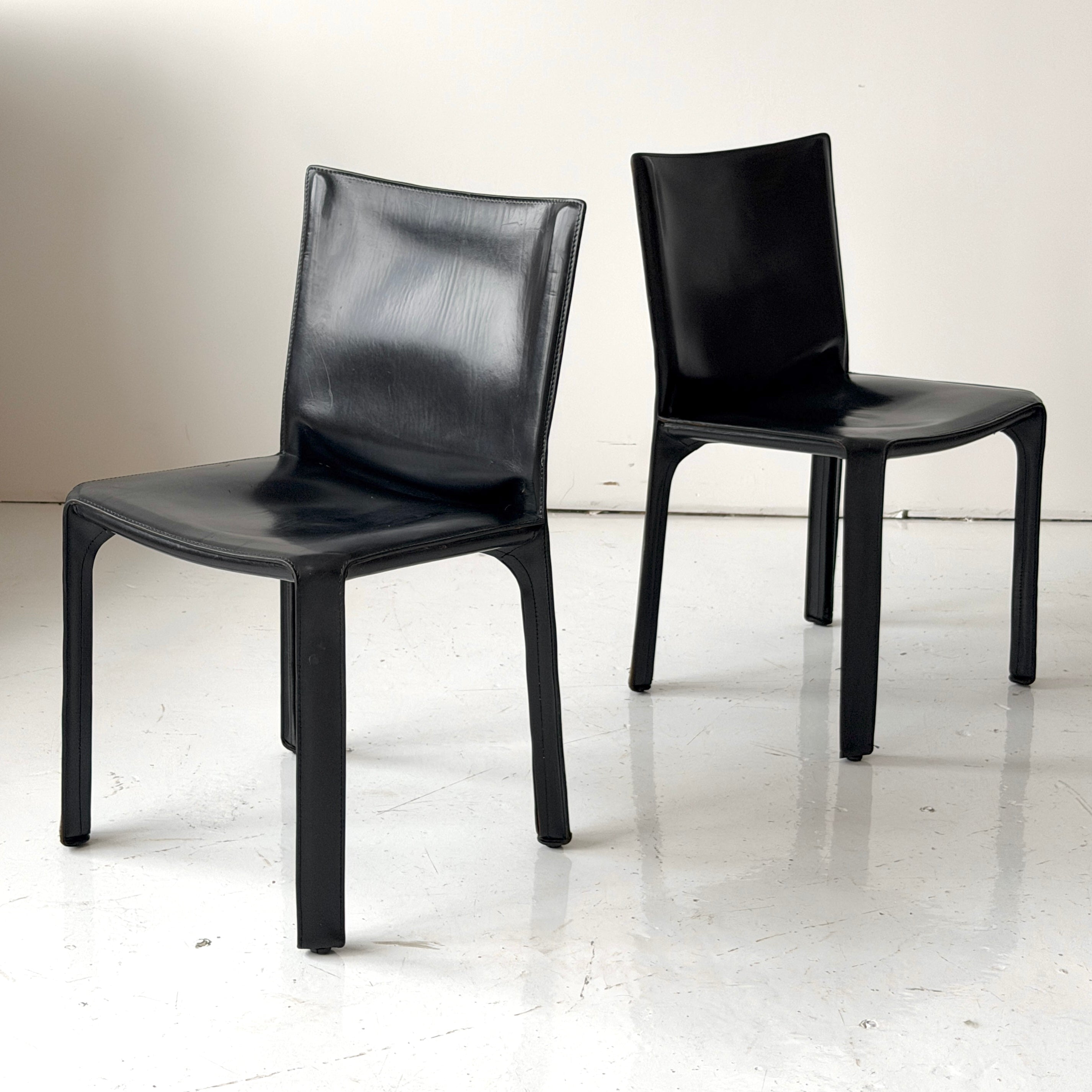 Leather Cab Chairs by Mario Bellini for Cassina