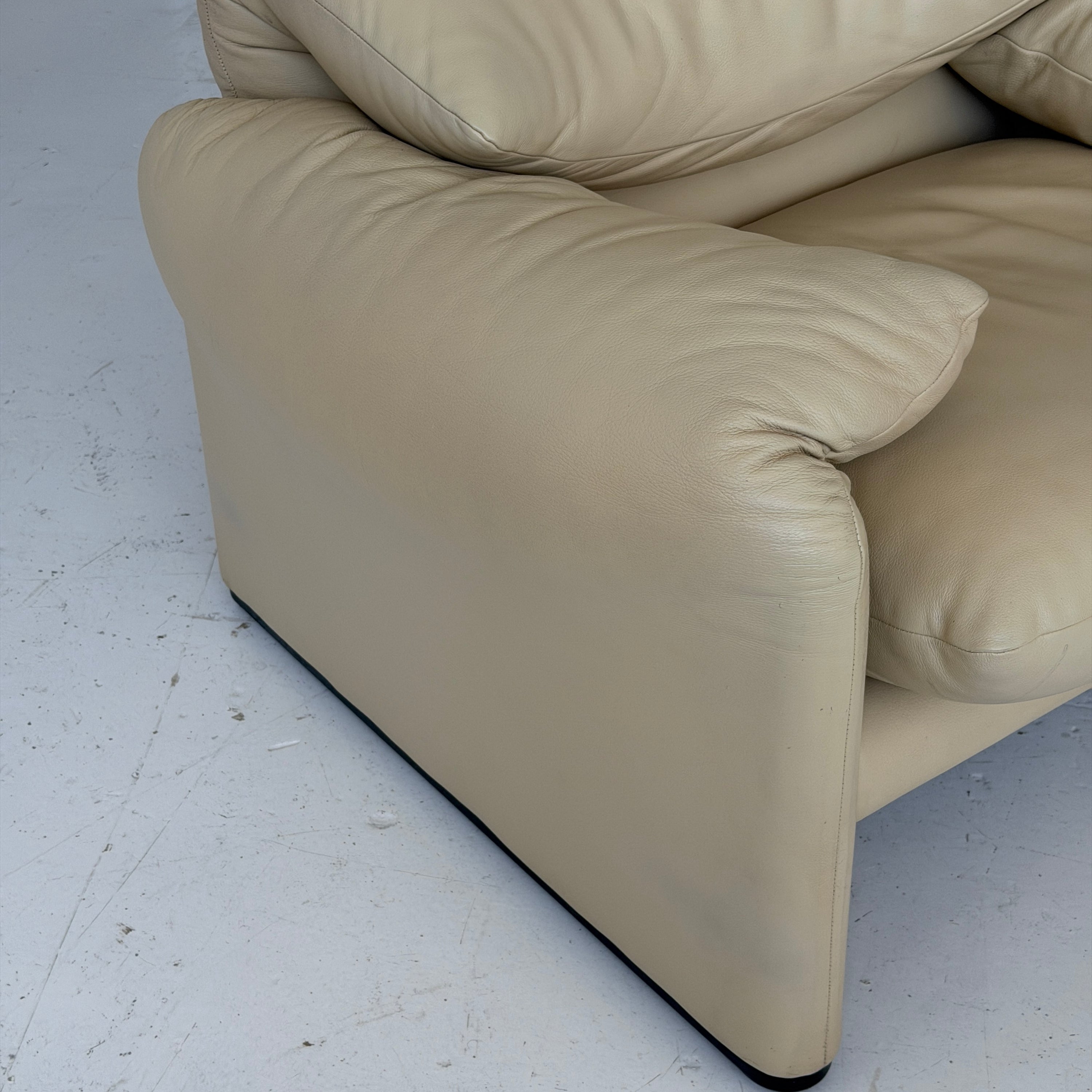 Leather Maralunga Chair by Vico Magistretti for Cassina