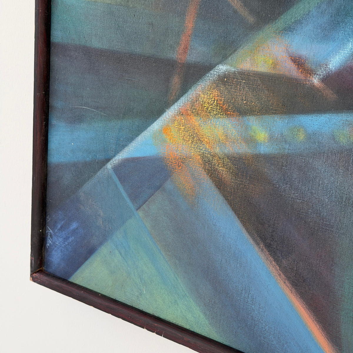 Abstract Oil Pastel on Canvas Painting