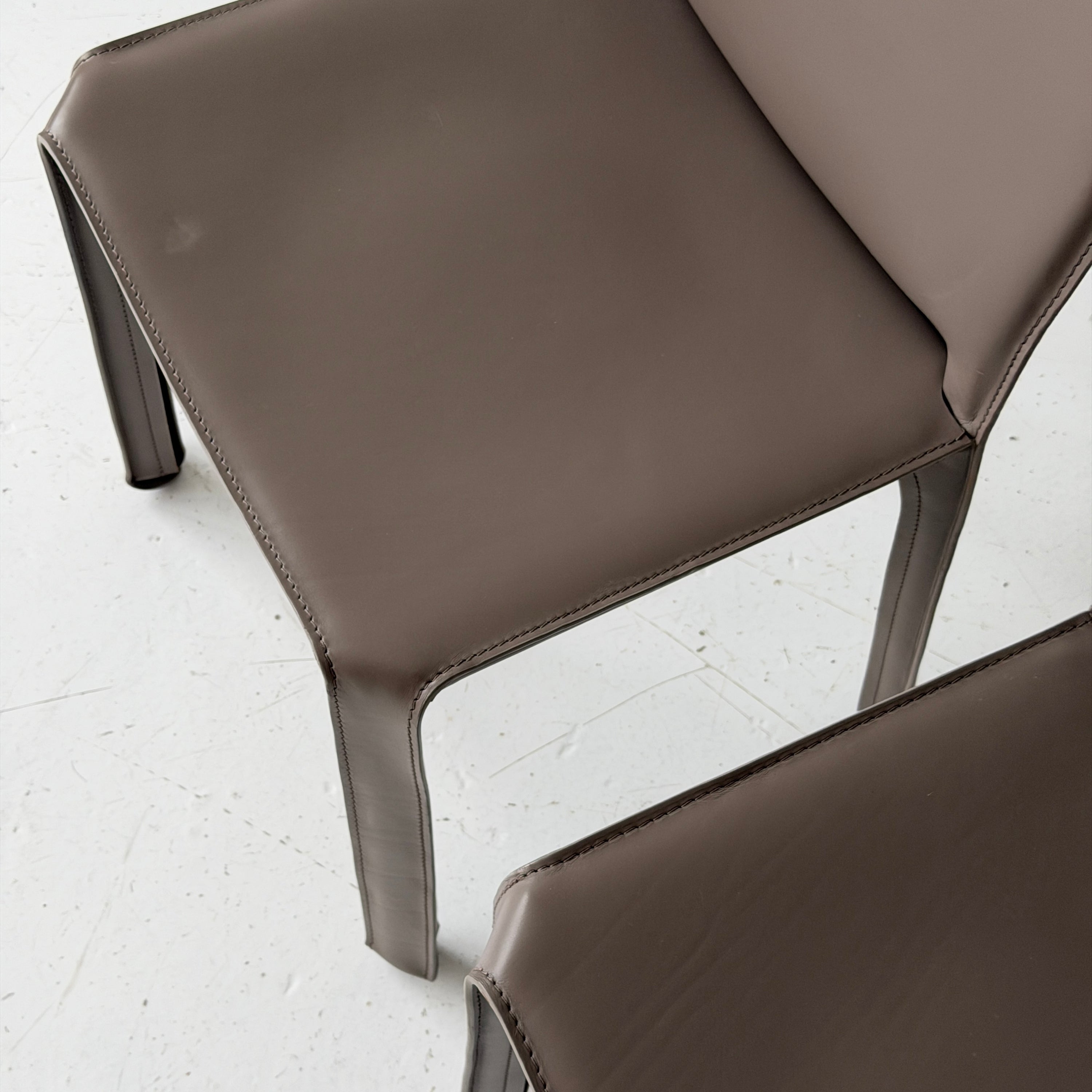 Leather Cab Chairs by Mario Bellini for Cassina