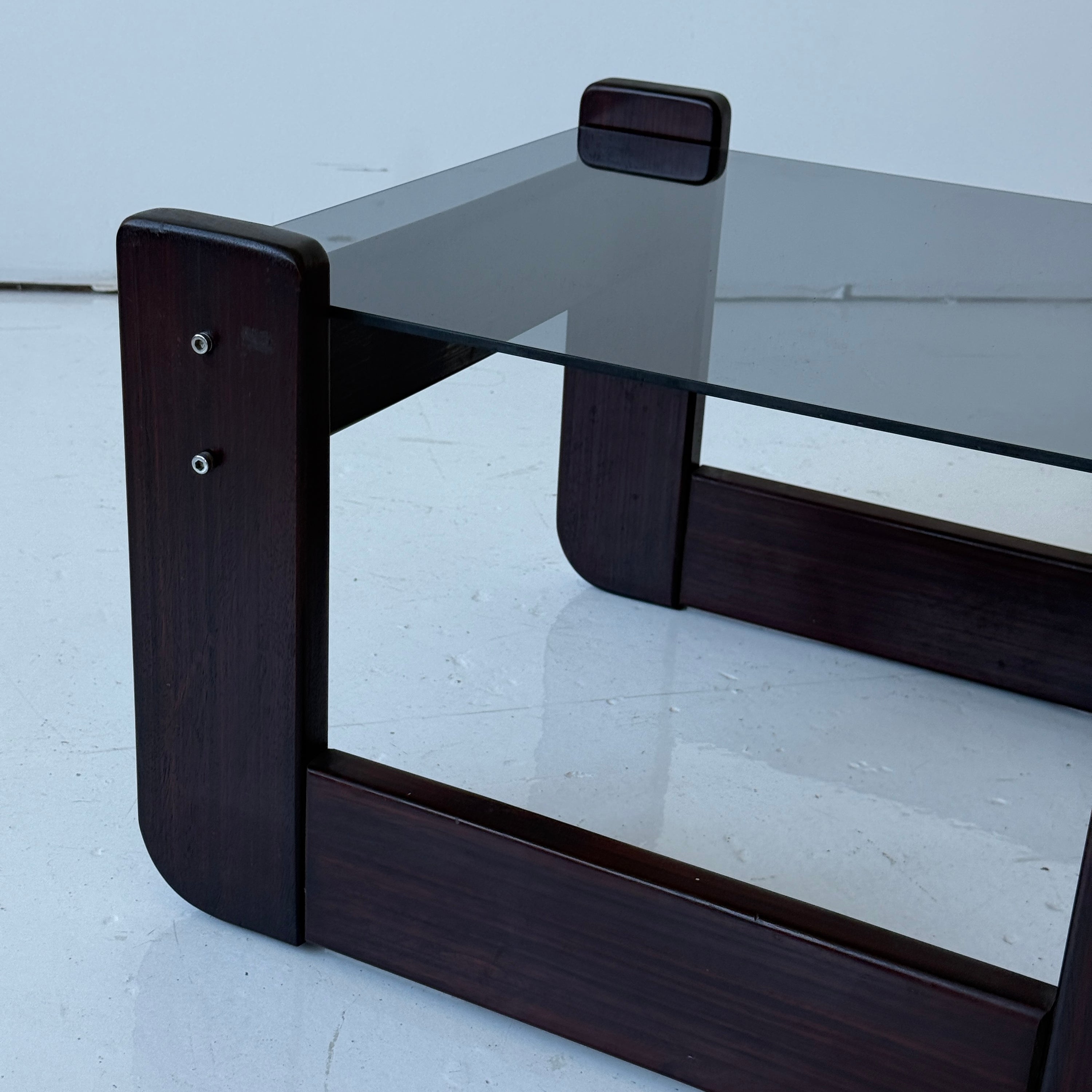 Brazilian Smoked Glass Tables by Percival Lafer