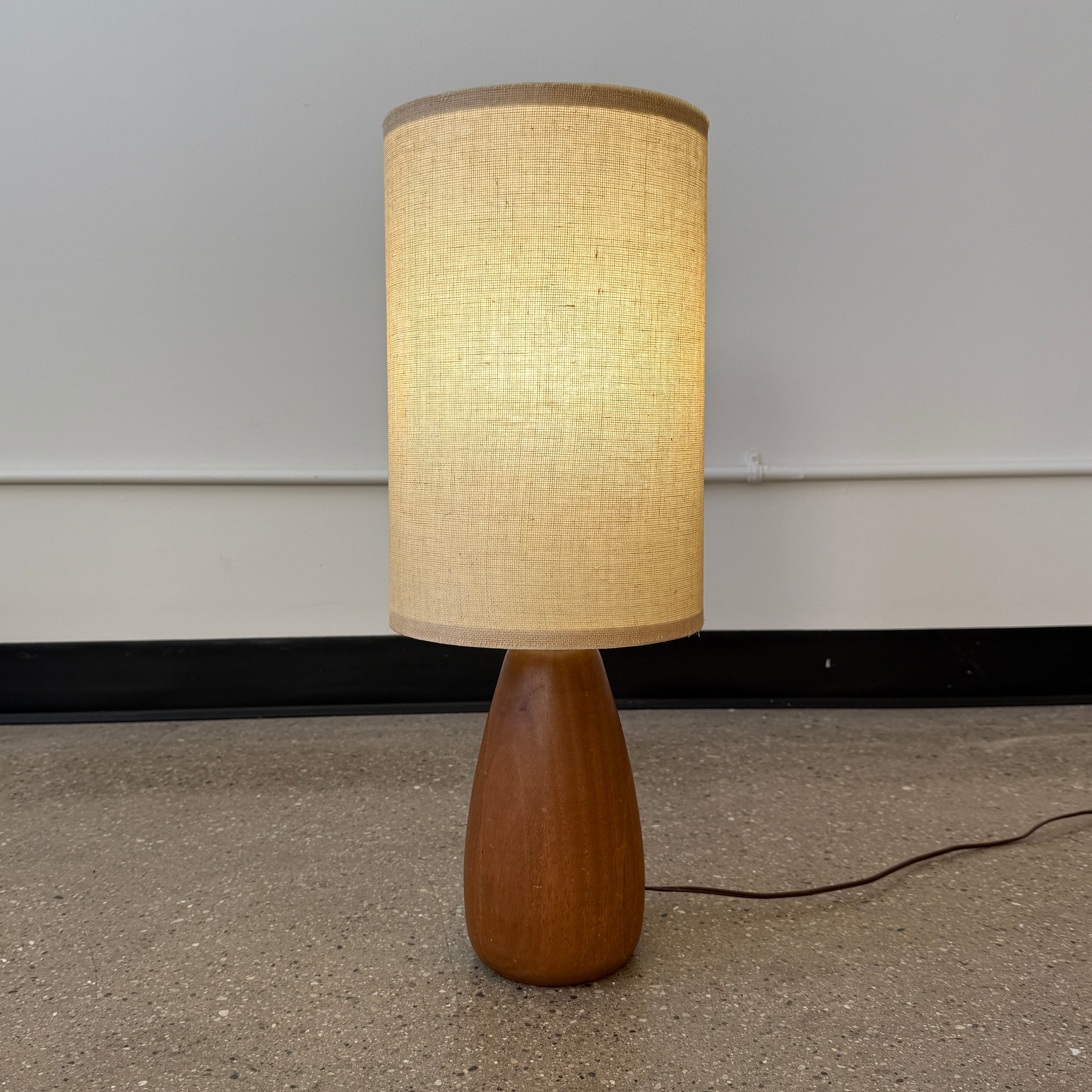 Mid Century Turned Teak Lamp