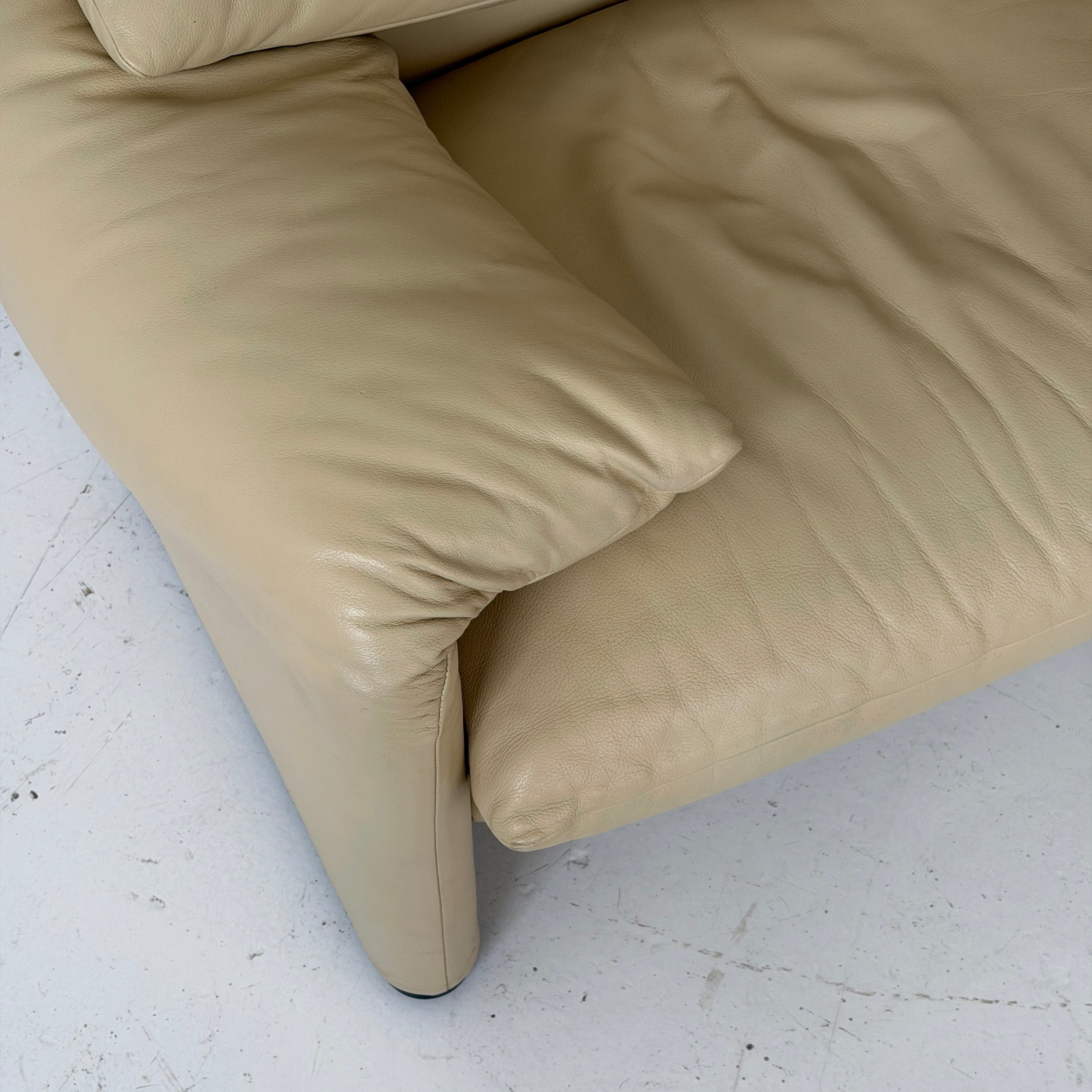 Leather Maralunga Sofa by Vico Magistretti for Cassina
