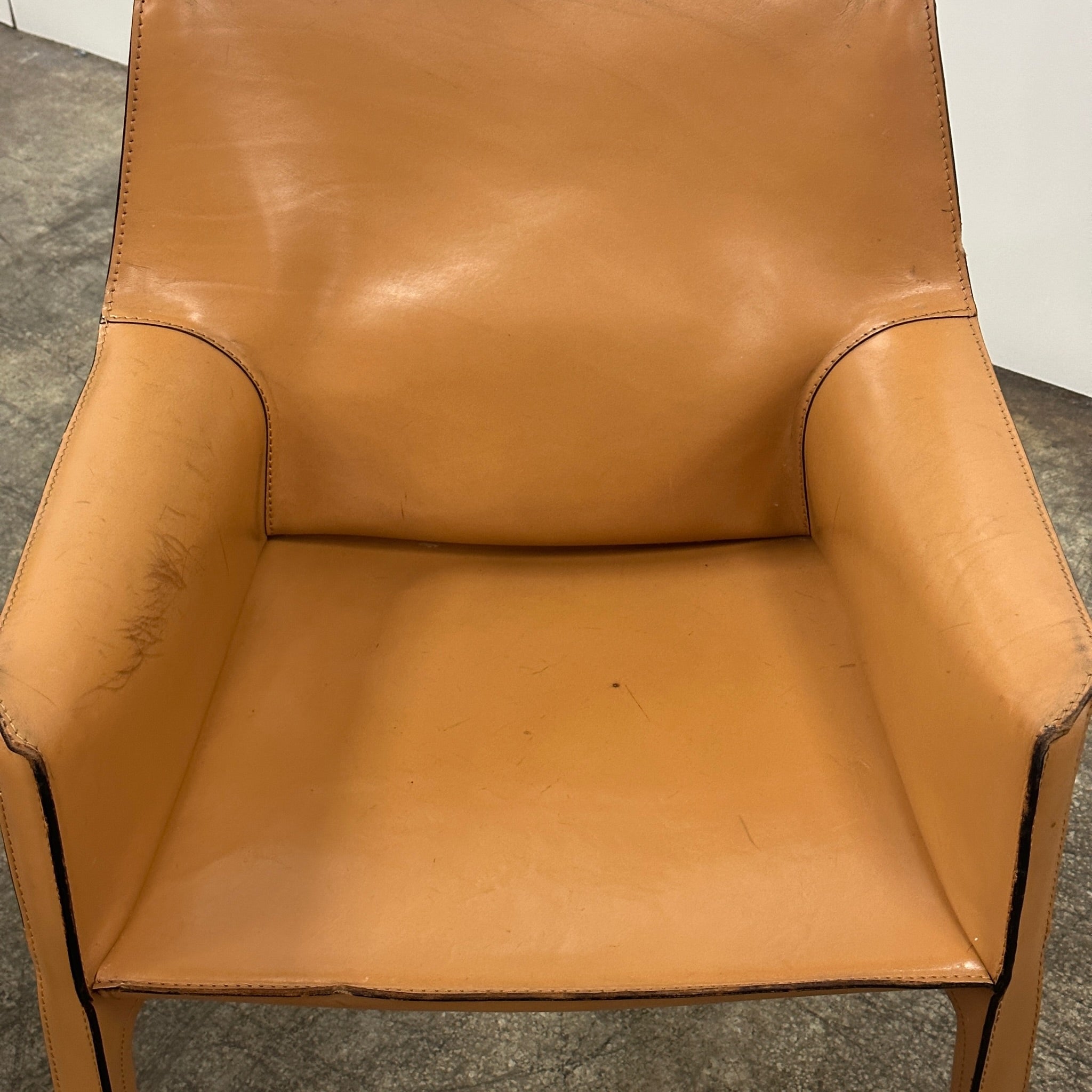 Leather Cab Chairs by Mario Bellini for Cassina