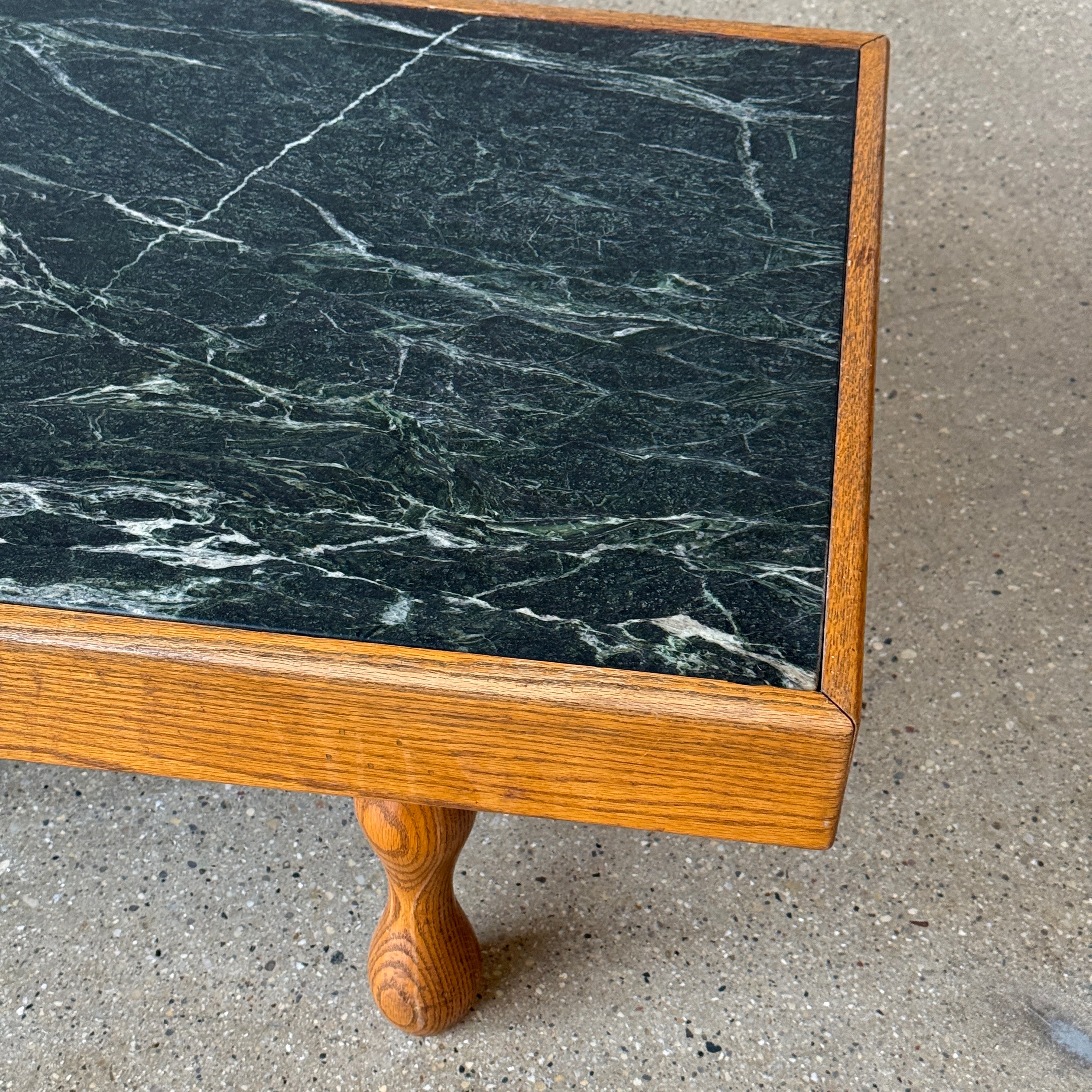 Green Marble Oak Coffee Table