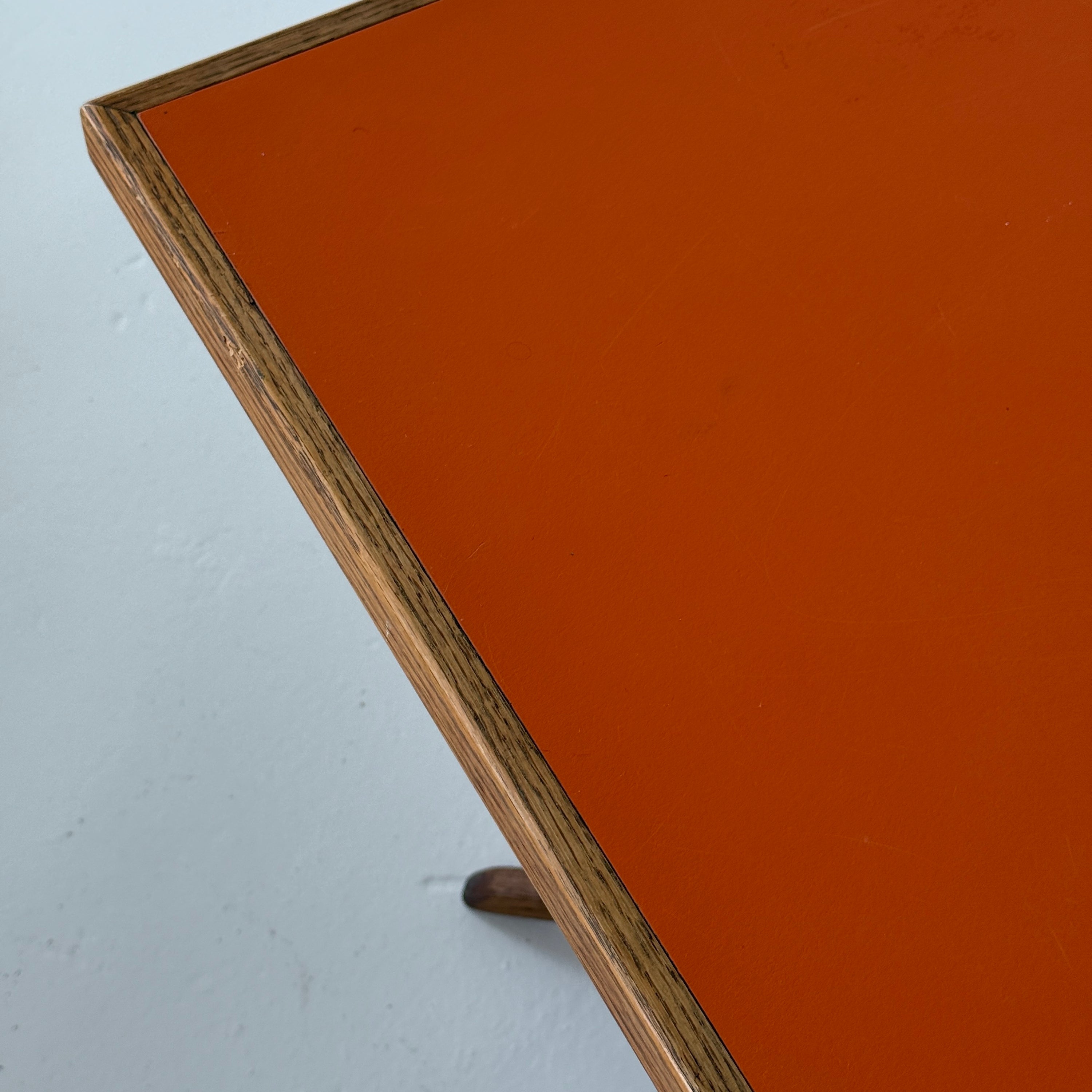 Oak Brutalist Square Dining Table