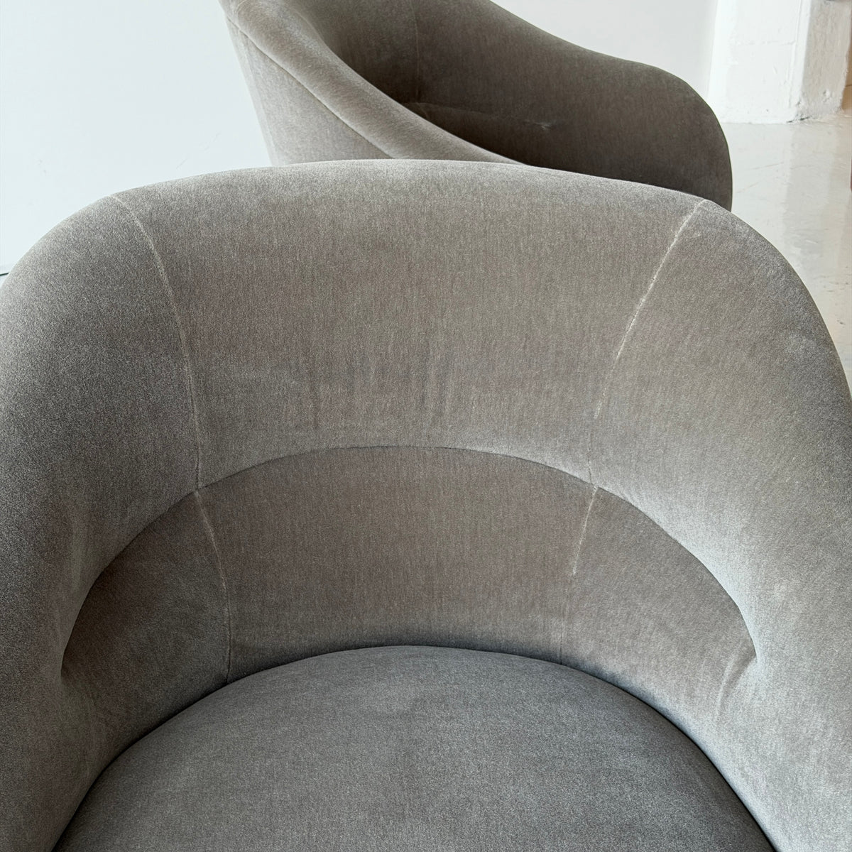 Tight Back Lounge Chair by Ward Bennett for Brickel Associates in Mohair